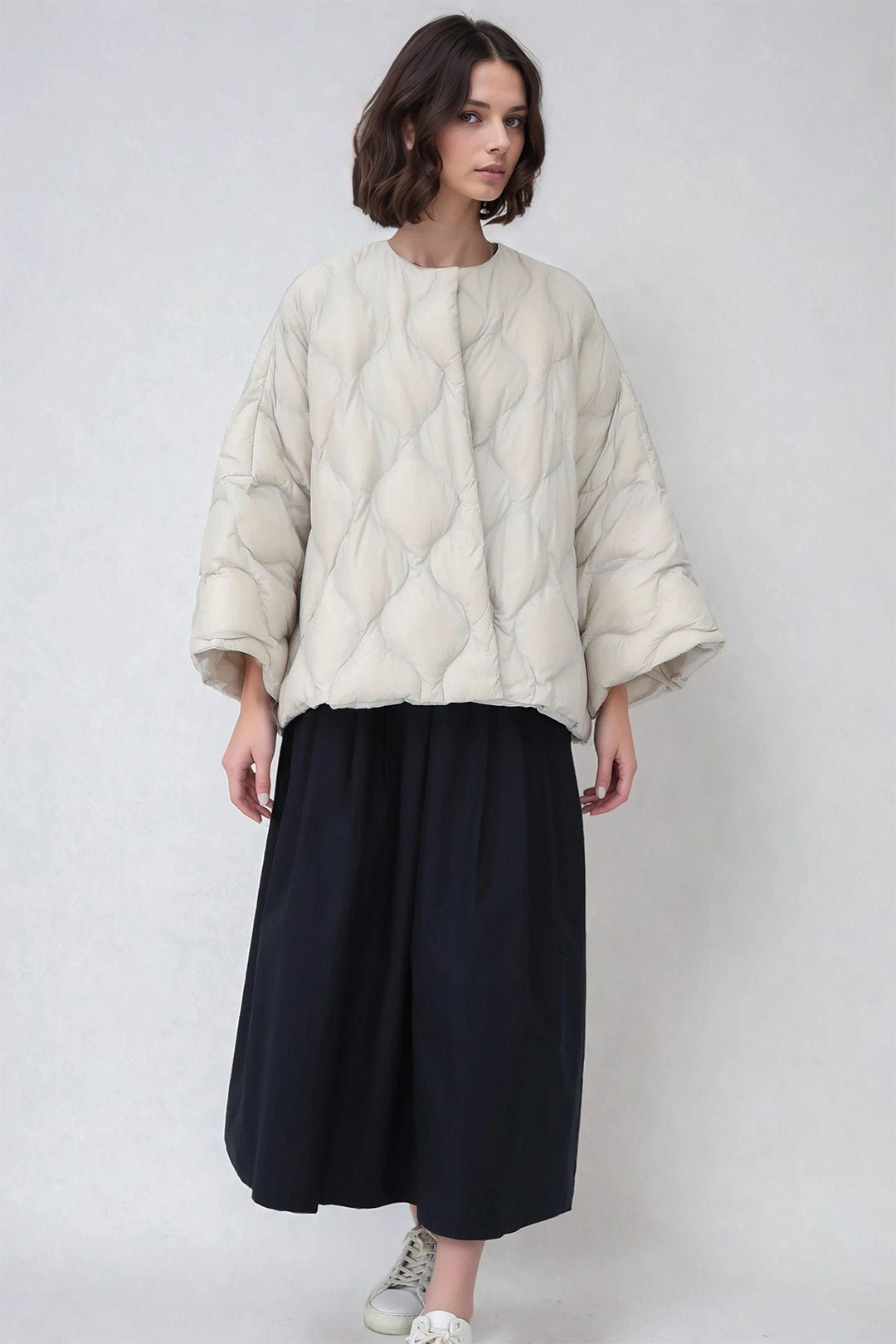 LILOU PLEATED SKIRT IN ITALIAN POPLIN STRETCH - Jarbo