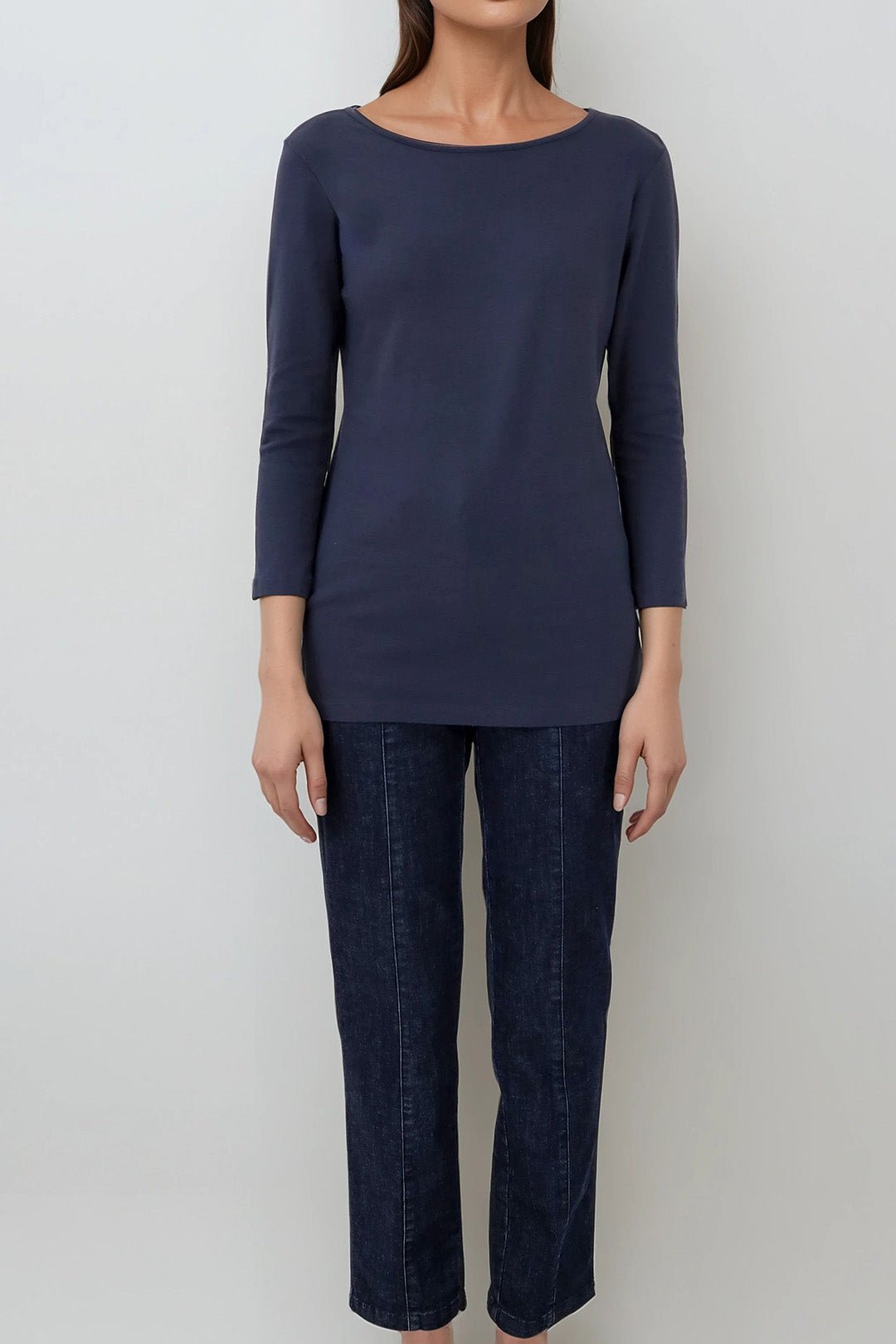 LIMITED EDITION 3/4 SLEEVE BATEAU NECK IN PIMA COTTON STRETCH - Jarbo
