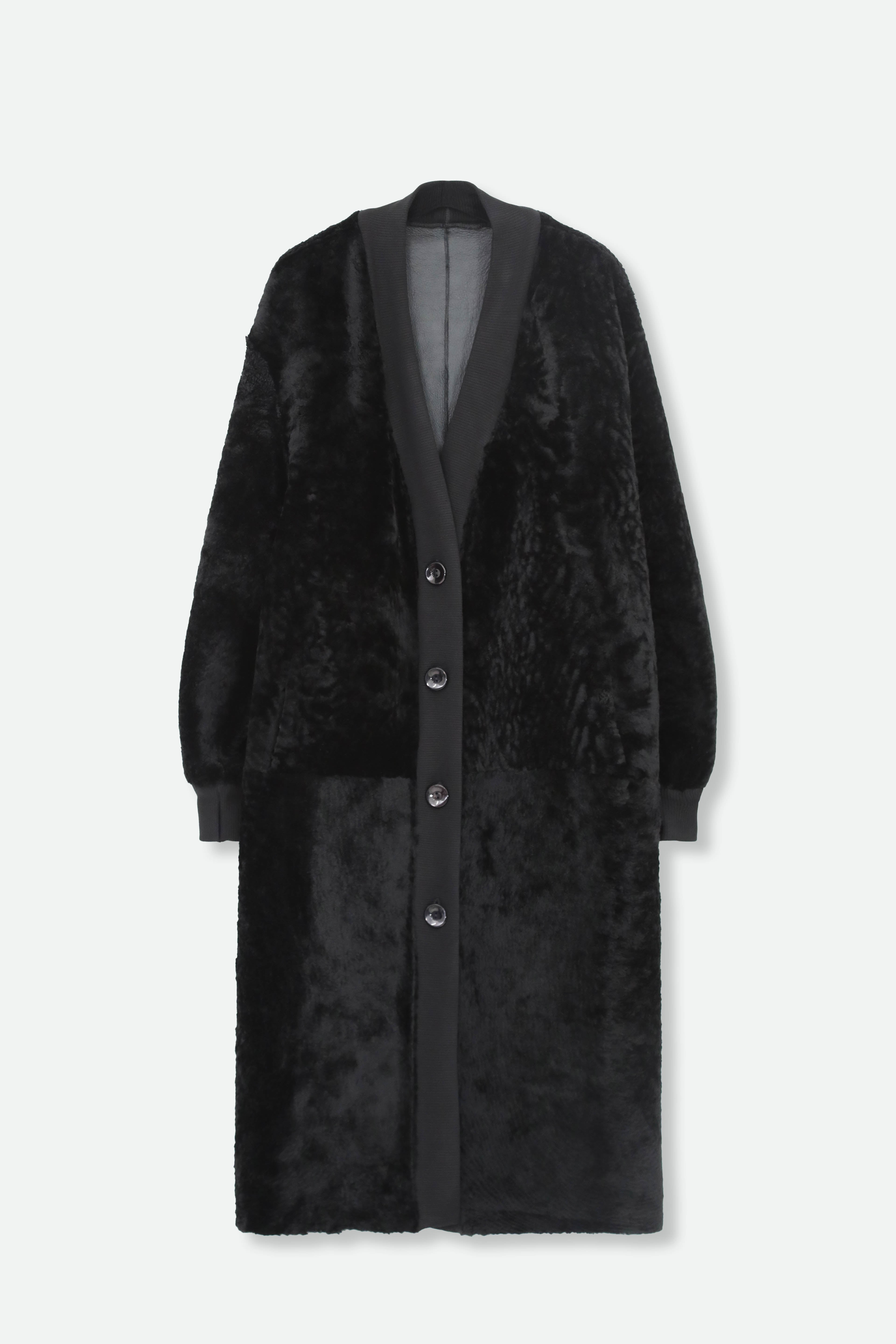 LONG ITALIAN SHEARLING BUTTON COAT - Jarbo