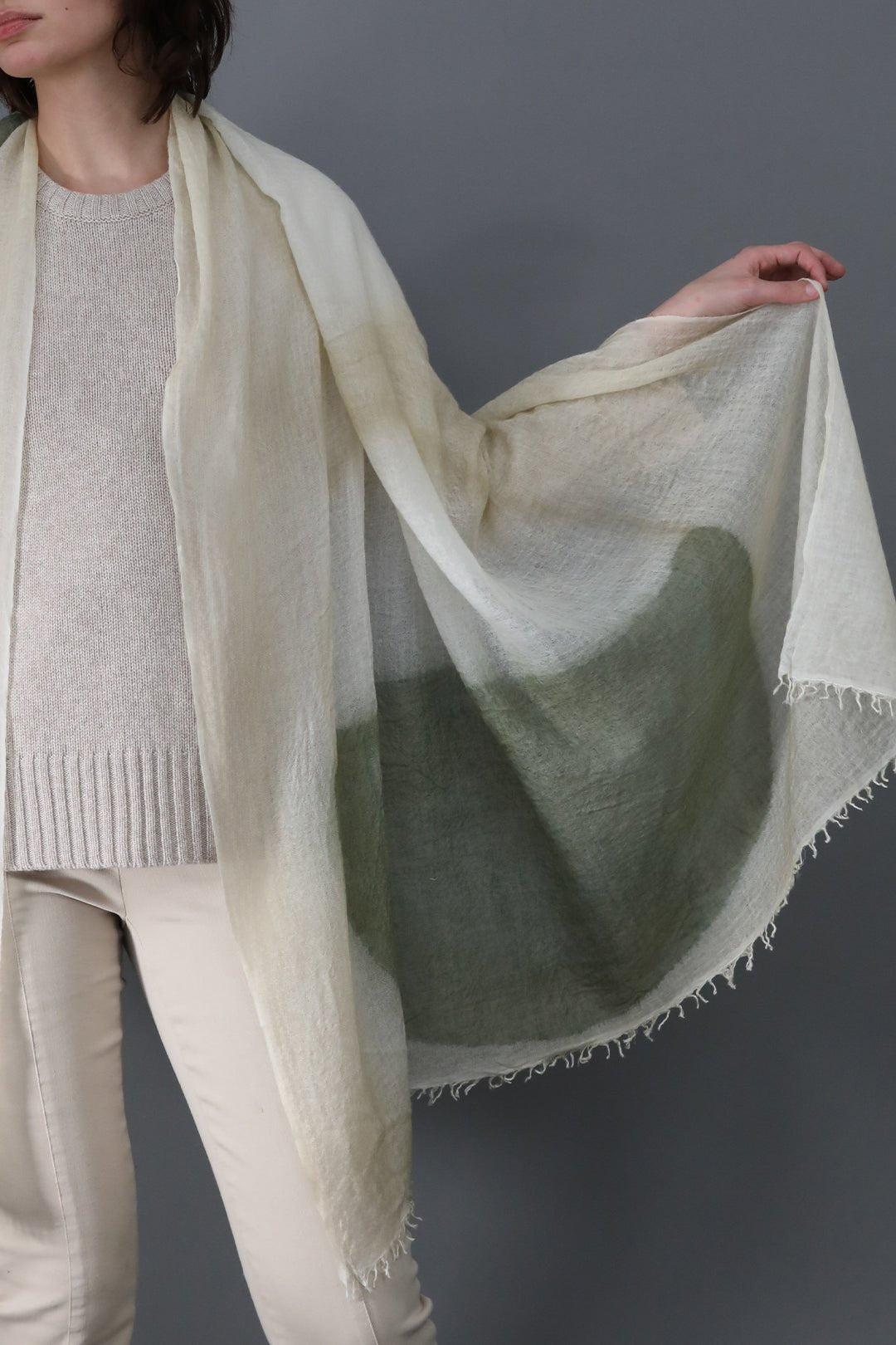 LUNAR GOLD SCARF IN HAND DYED CASHMERE - Jarbo