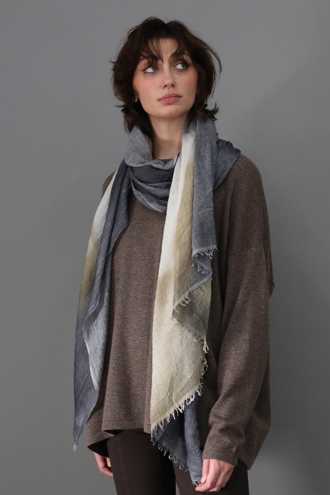 LUNAR NIGHT SCARF IN HAND DYED CASHMERE - Jarbo