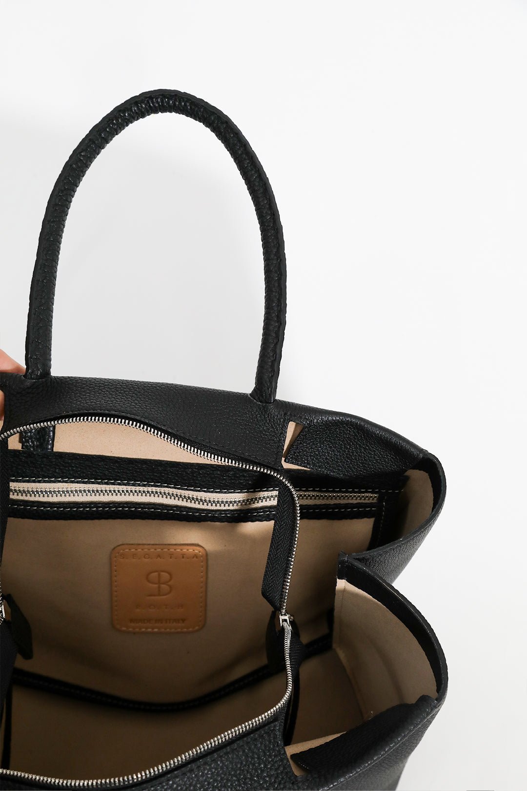 MARCEL HANDBAG IN ITALIAN LEATHER CHOCOLATE - Jarbo
