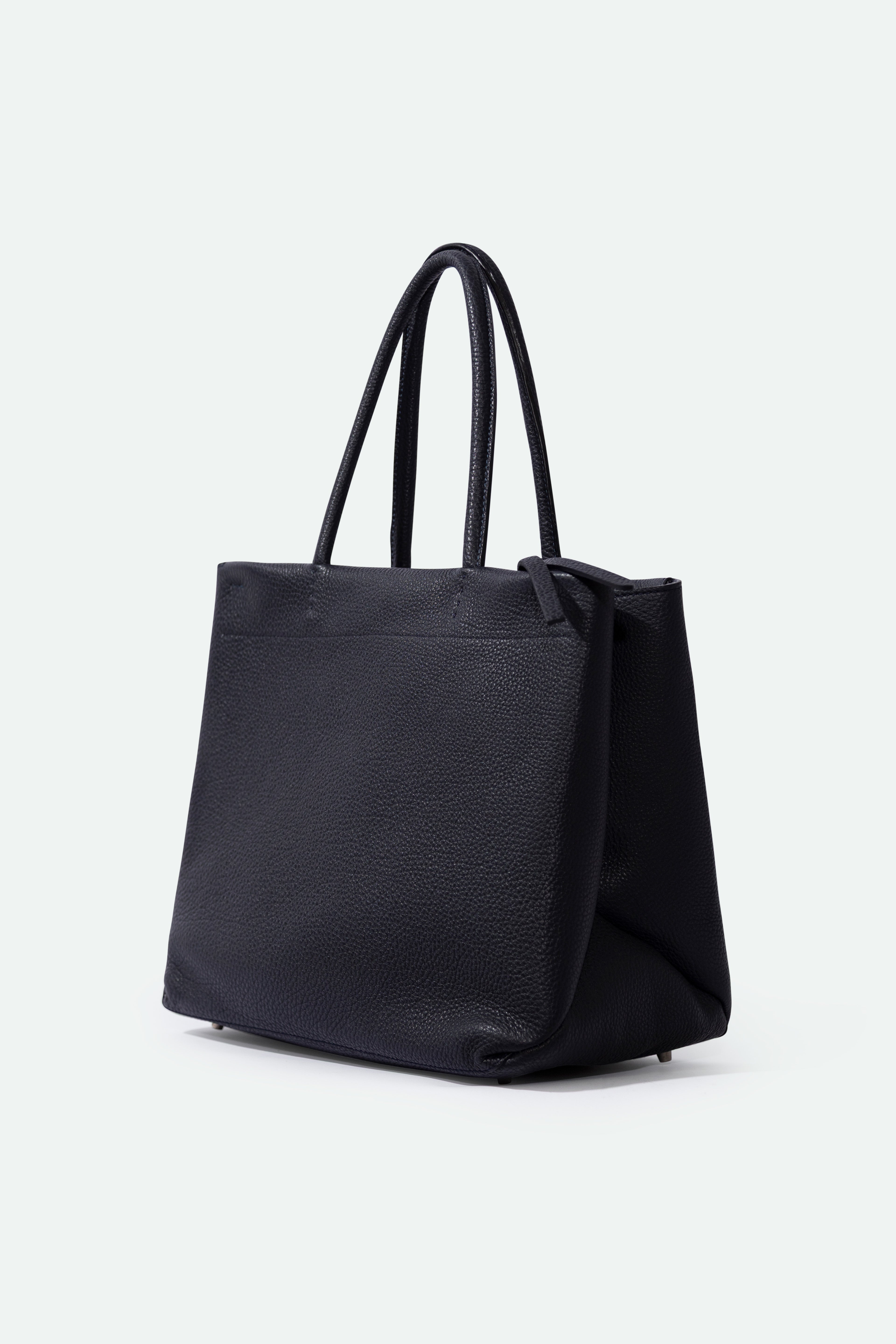 MARCEL HANDBAG IN ITALIAN LEATHER NAVY - Jarbo