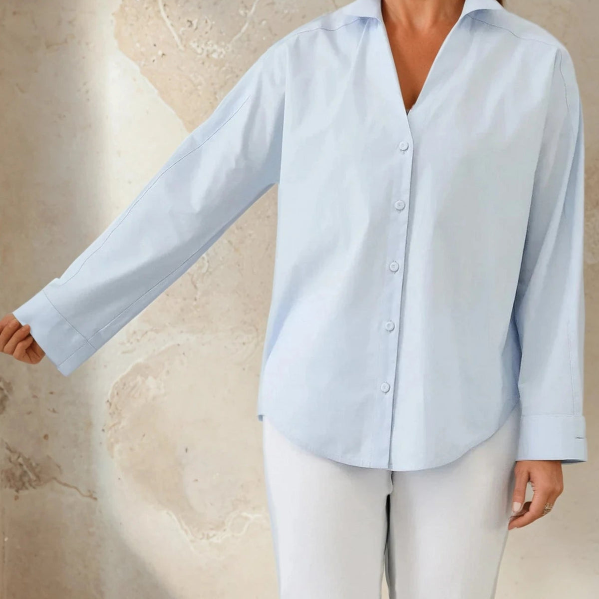 人文 C.O.B. Italian Collar Shirt Italian Collar Shirt WHITE Woman NCWA148565SORMXXB001 | Fay