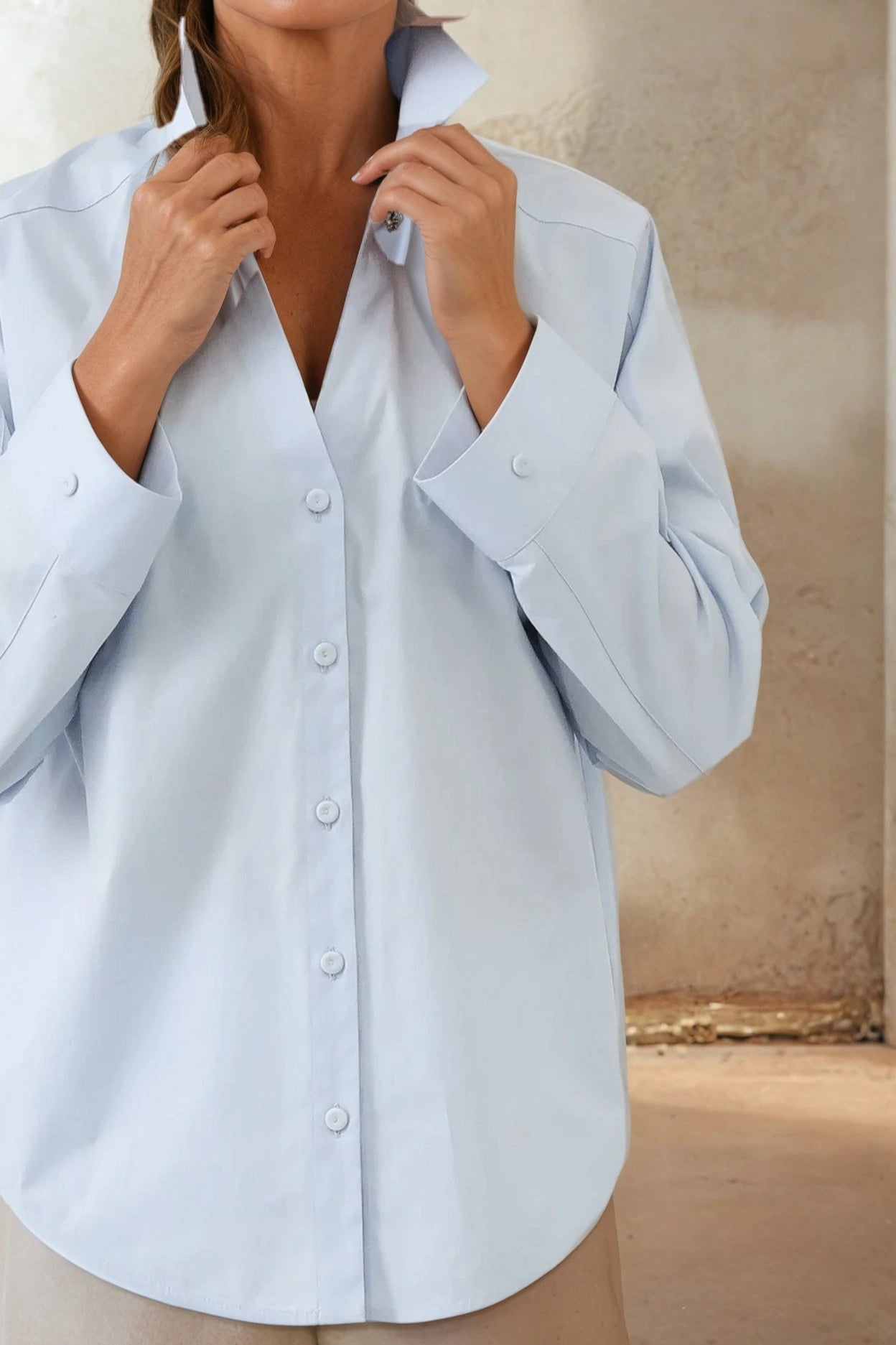 MARY DOLMAN SHIRT IN ITALIAN COTTON STRETCH - Jarbo