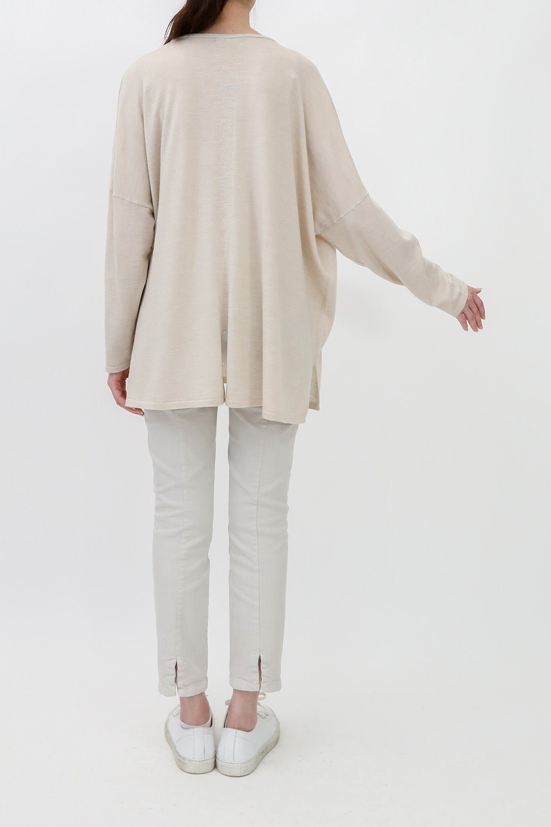 MATTEO OVERSIZED LONG SLEEVE CREW IN FINE ITALIAN MERINO - Jarbo