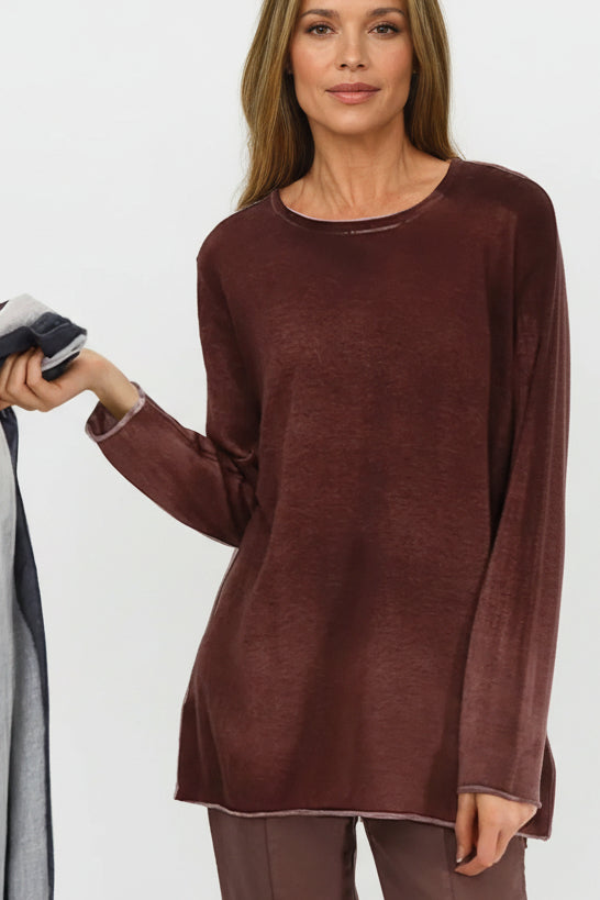 MATTIA RELAXED CREW IN HAND - DYED CASHMERE - Jarbo