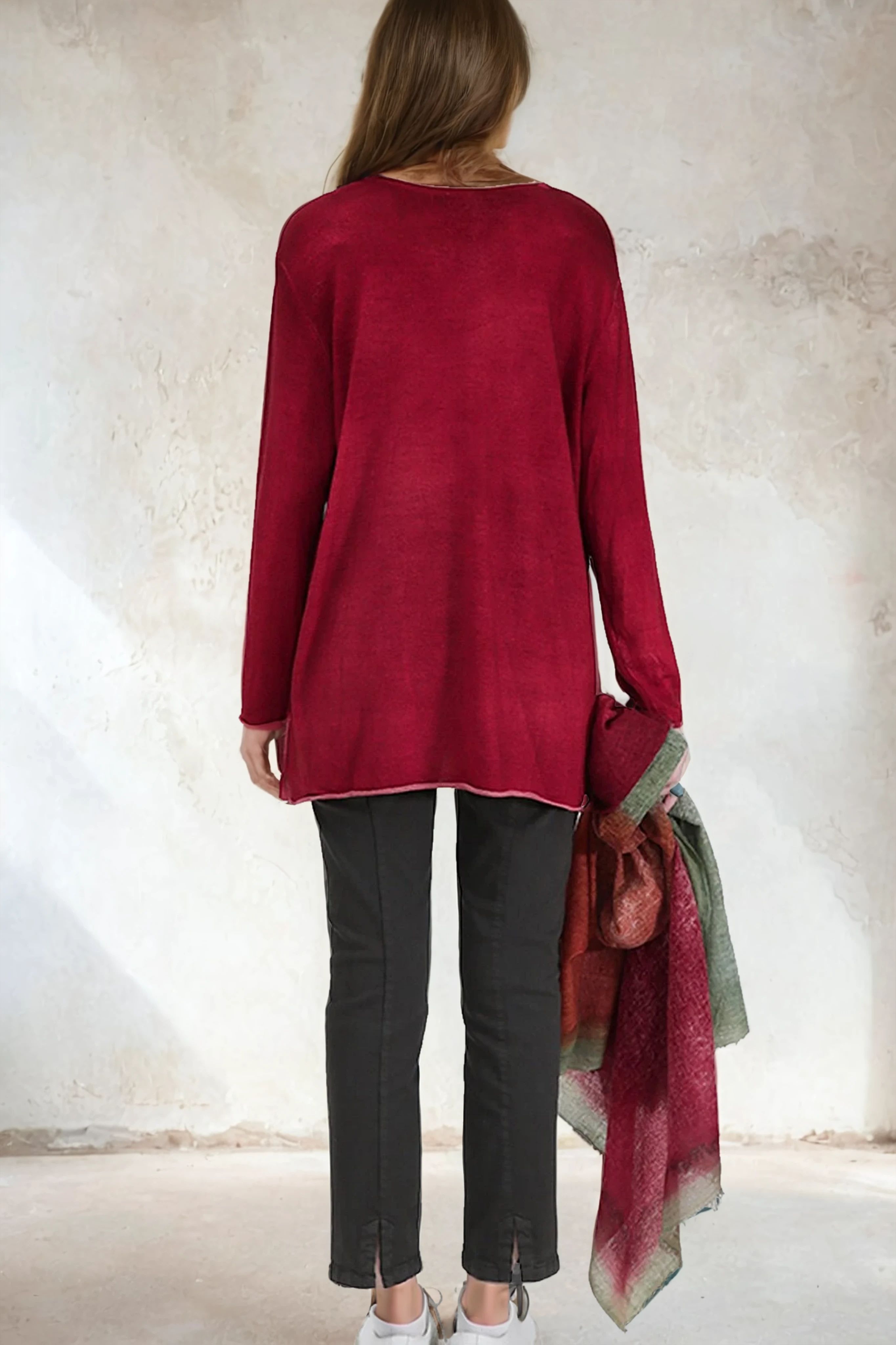 MATTIA RELAXED CREW IN HAND - DYED CASHMERE - Jarbo