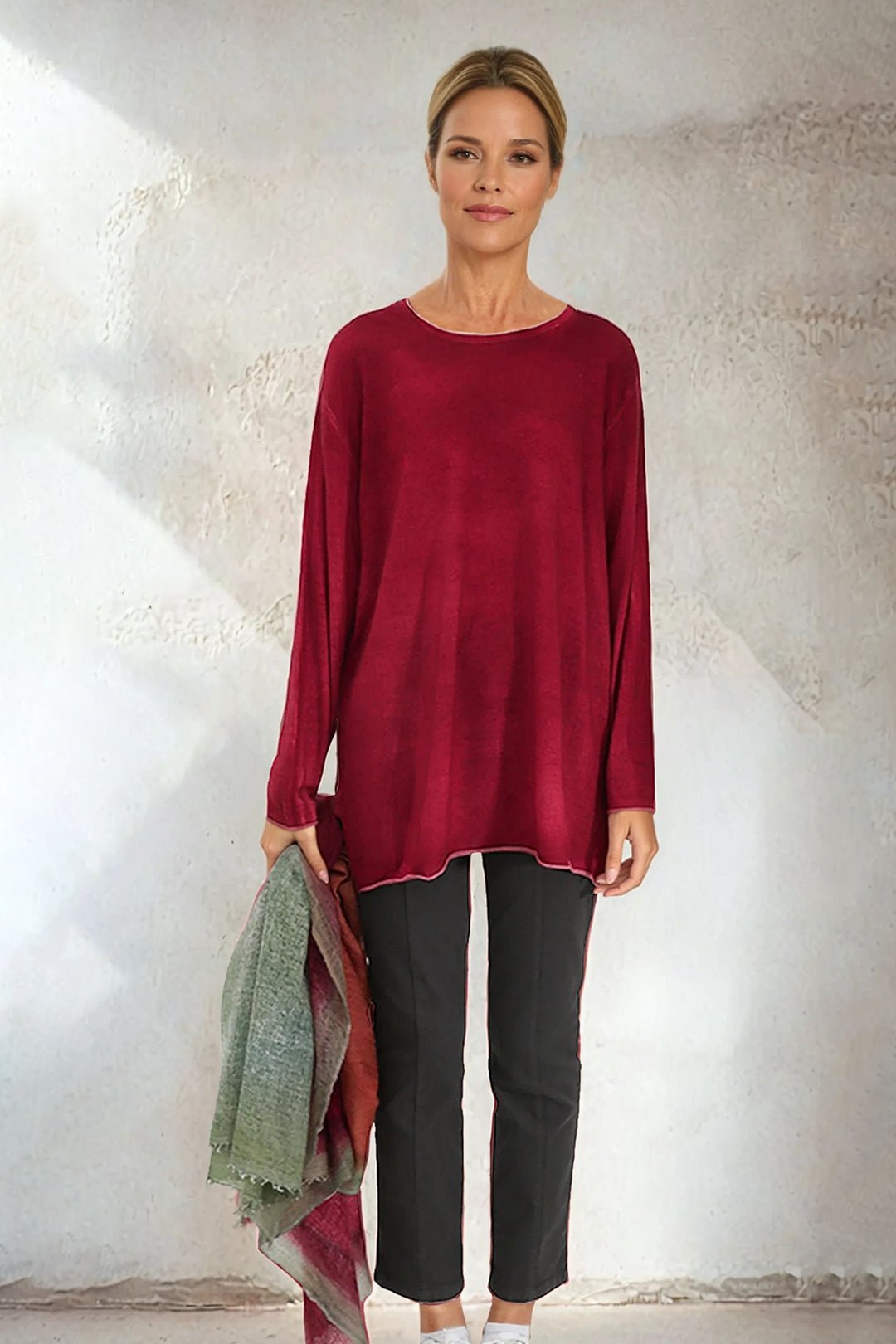 MATTIA RELAXED CREW IN HAND - DYED CASHMERE - Jarbo