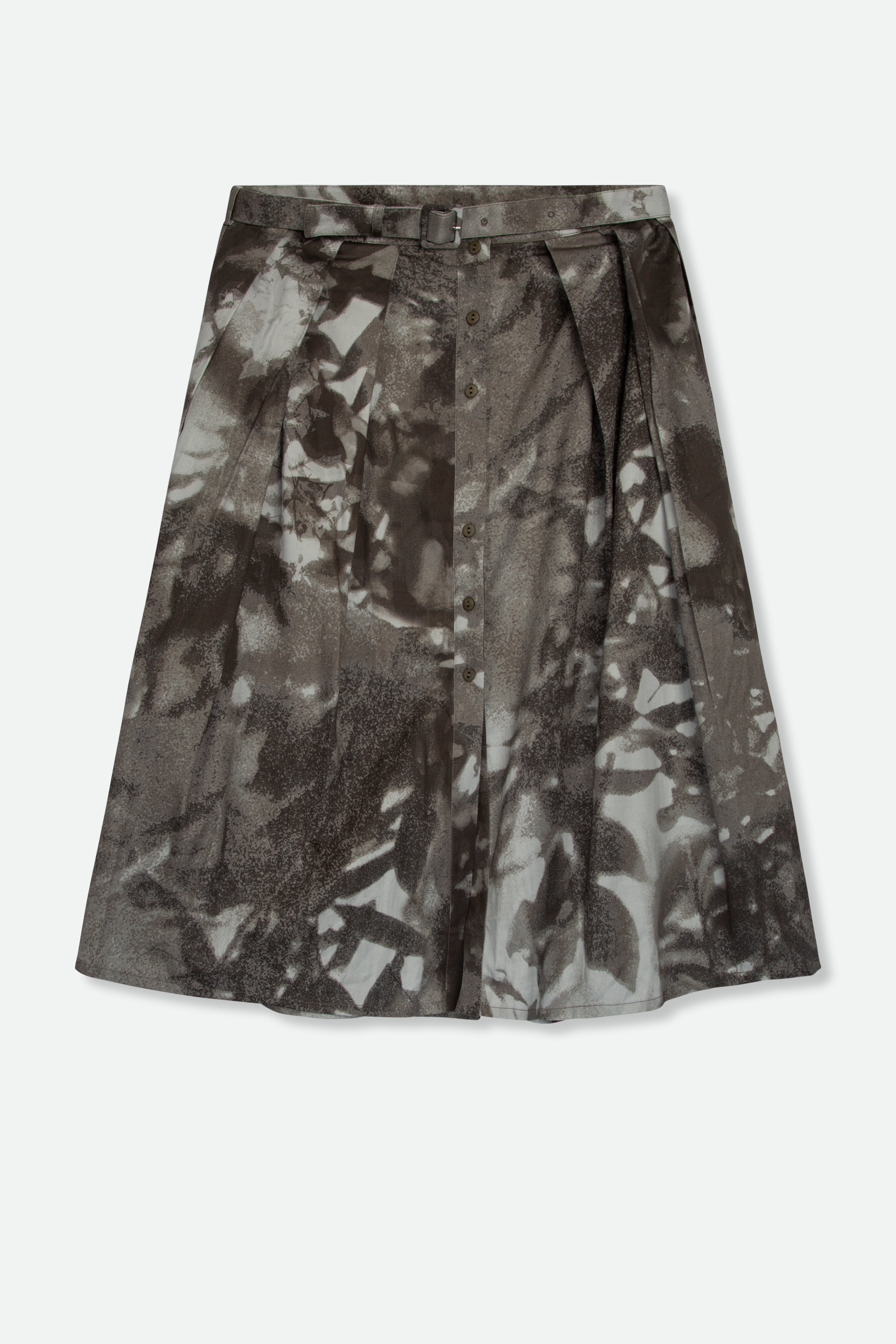 MAVIS PLEATED SKIRT IN COTTON STRETCH CHARCOAL DREAM - Jarbo