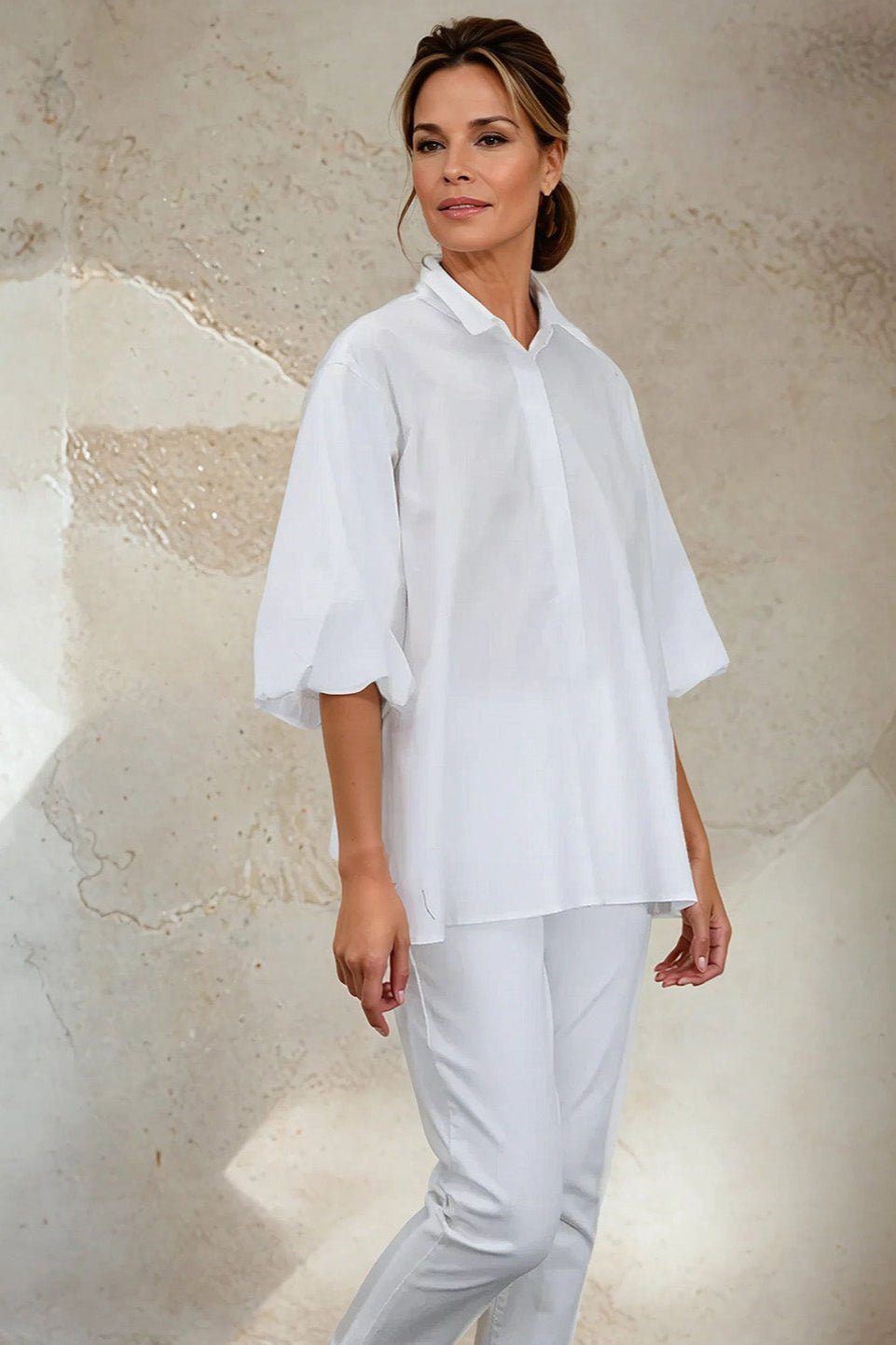 MIA SHIRT IN ITALIAN COTTON WHITE - Jarbo