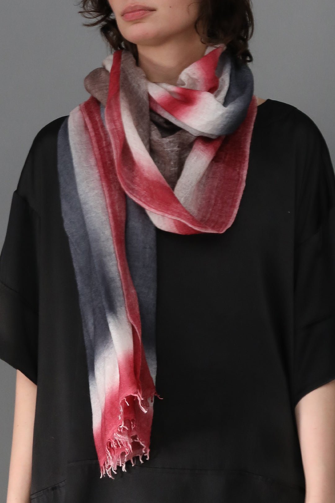 MOCHA ROSE SCARF IN HAND DYED CASHMERE - Jarbo