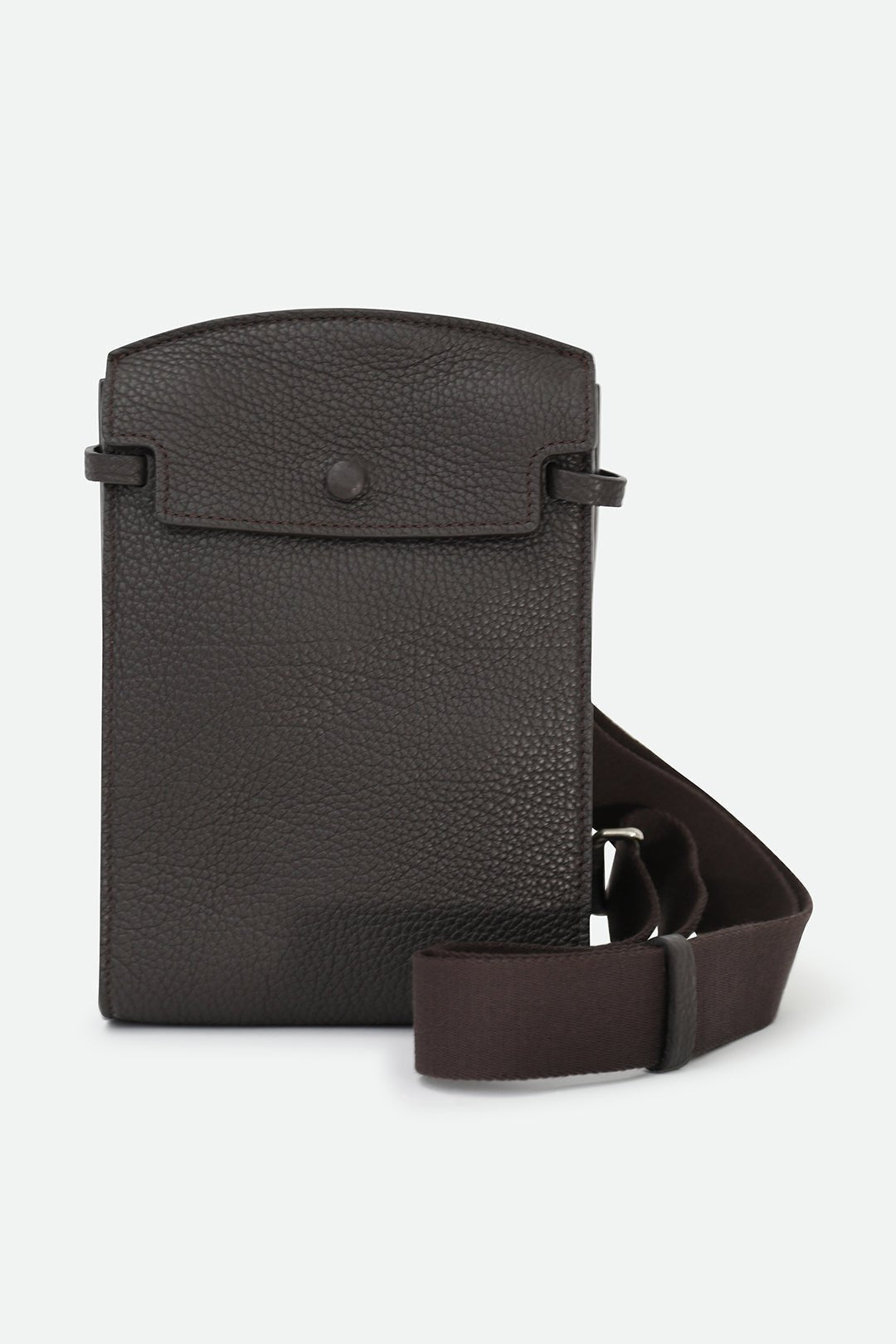 MONZA ITALIAN LEATHER CROSSBODY IN DARK CHOCOLATE BROWN - Jarbo