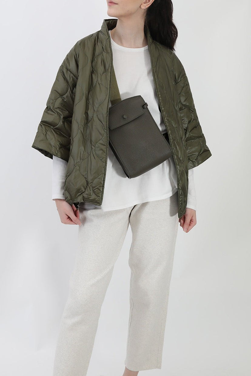 MONZA ITALIAN LEATHER CROSSBODY OLIVE - Jarbo