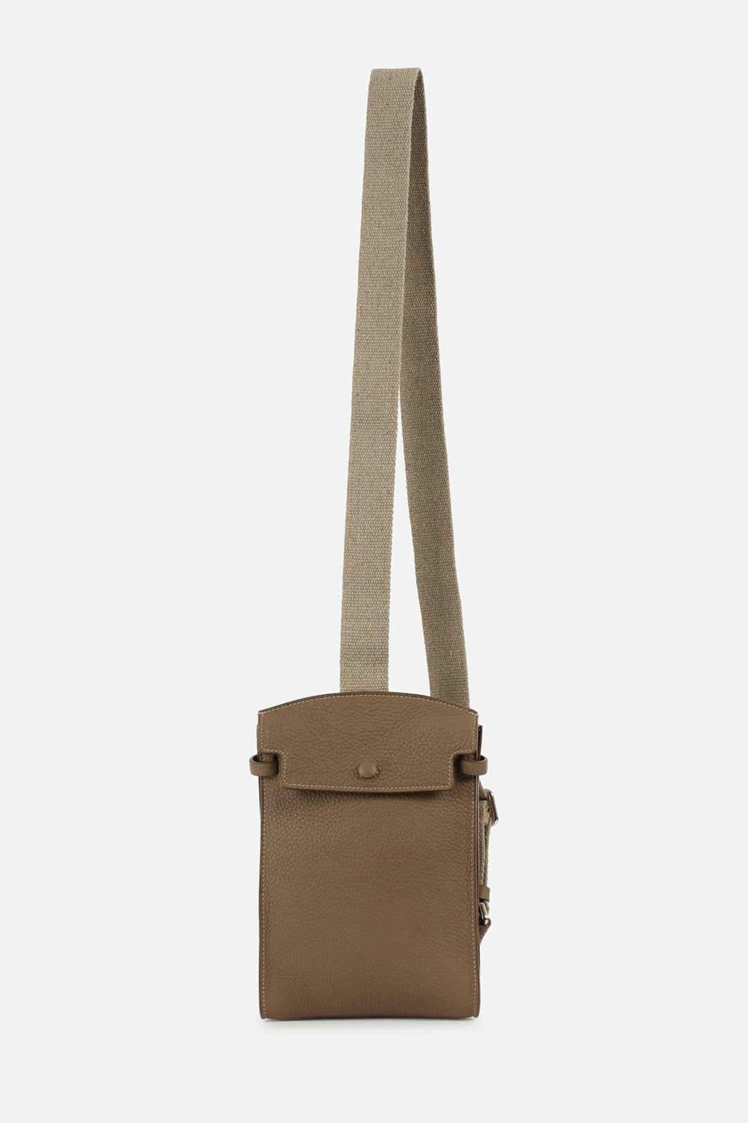 MONZA ITALIAN LEATHER CROSSBODY TAUPE - Jarbo