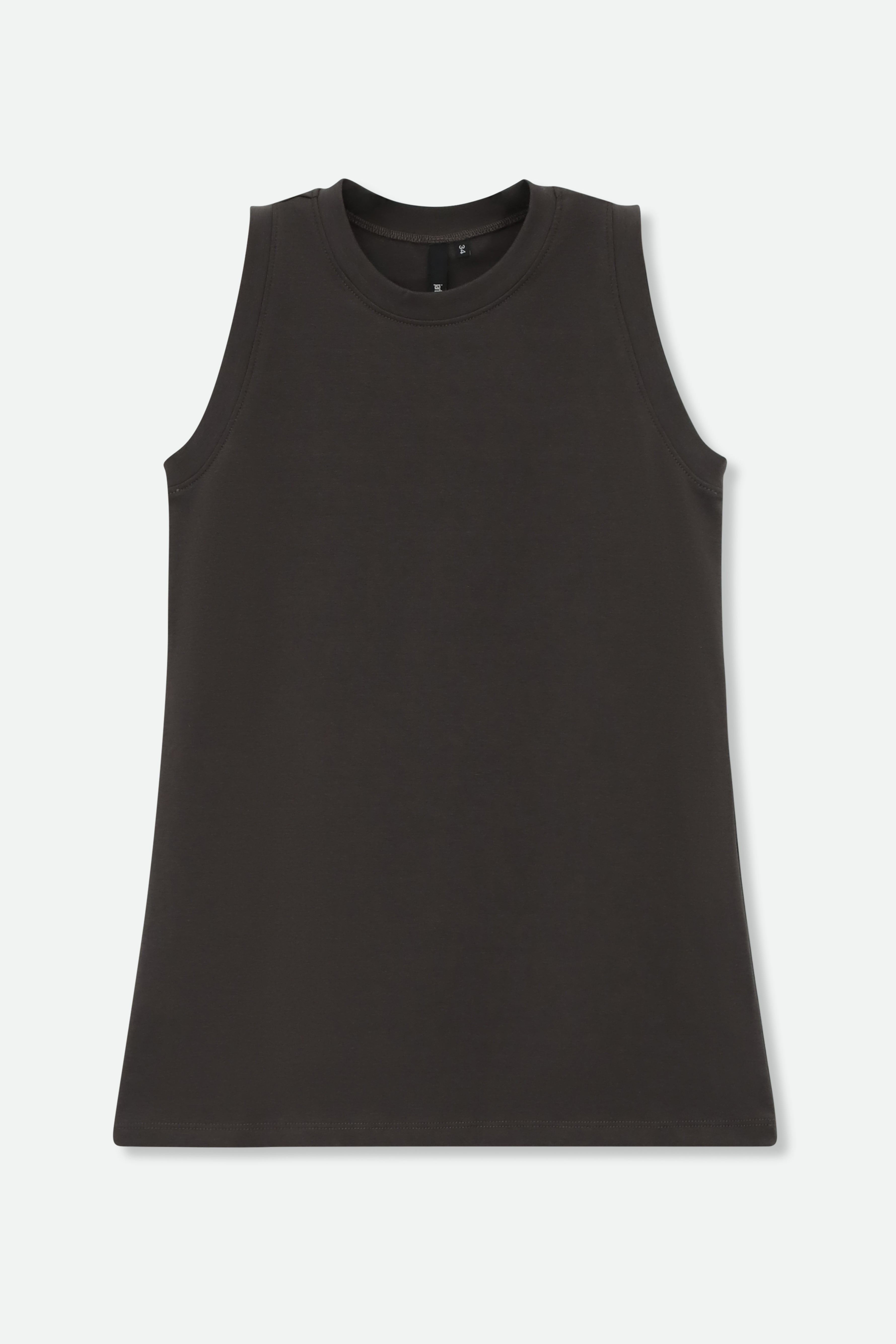 MUSCLE TANK HIP LENGTH IN PIMA COTTON STRETCH