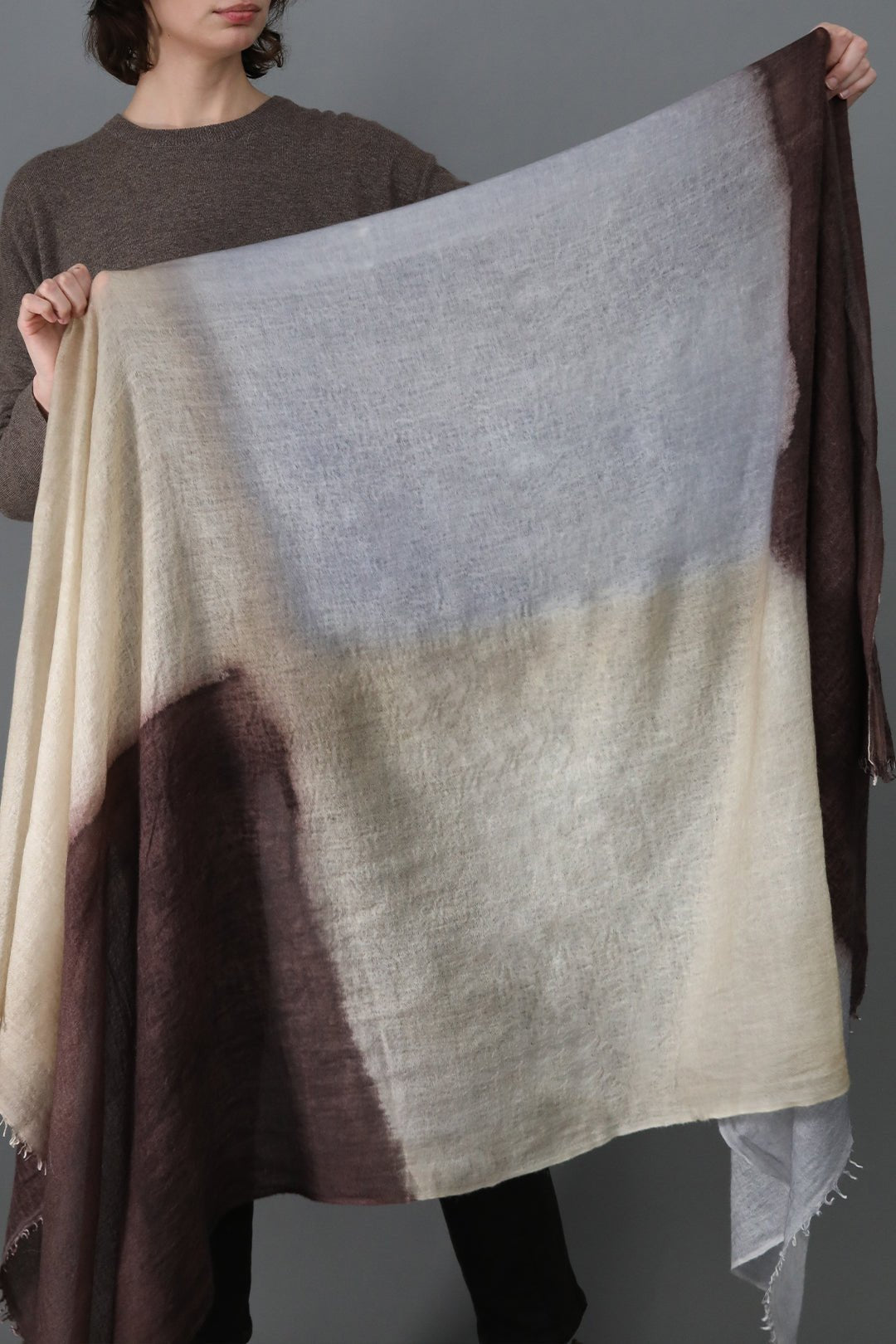 NATURAL GOLD SCARF IN HAND DYED CASHMERE - Jarbo