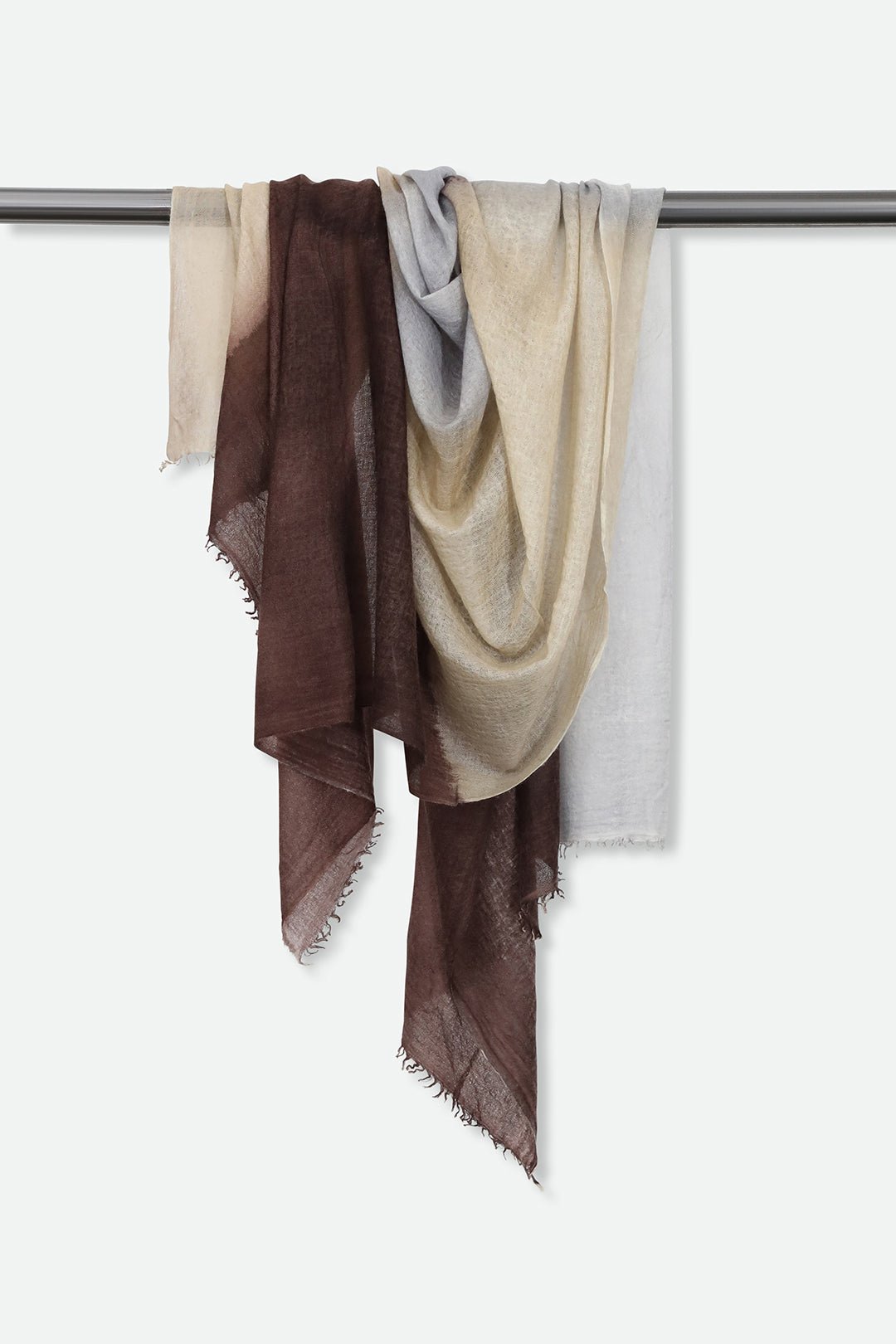 NATURAL GOLD SCARF IN HAND DYED CASHMERE - Jarbo