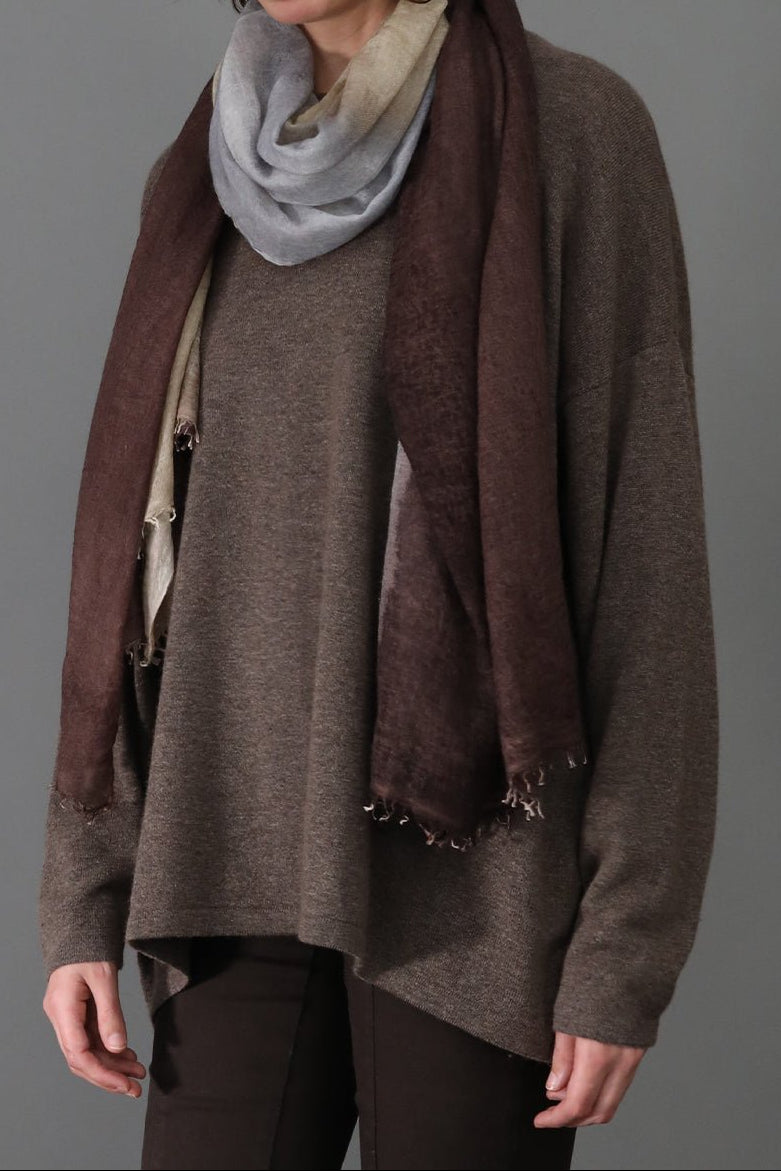 NATURAL GOLD SCARF IN HAND DYED CASHMERE - Jarbo