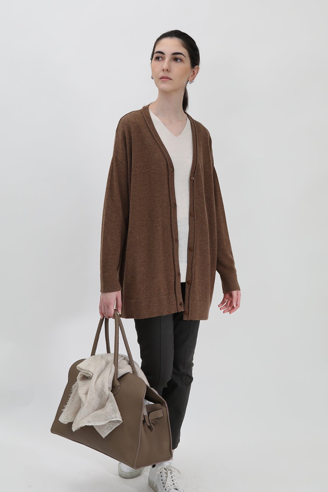 NELS BOYFRIEND CARDIGAN IN CASHMERE BLEND - Jarbo