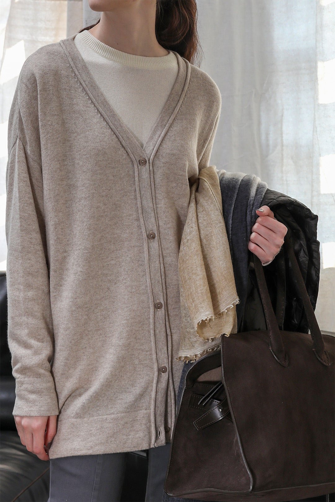 NELS BOYFRIEND CARDIGAN IN CASHMERE BLEND - Jarbo