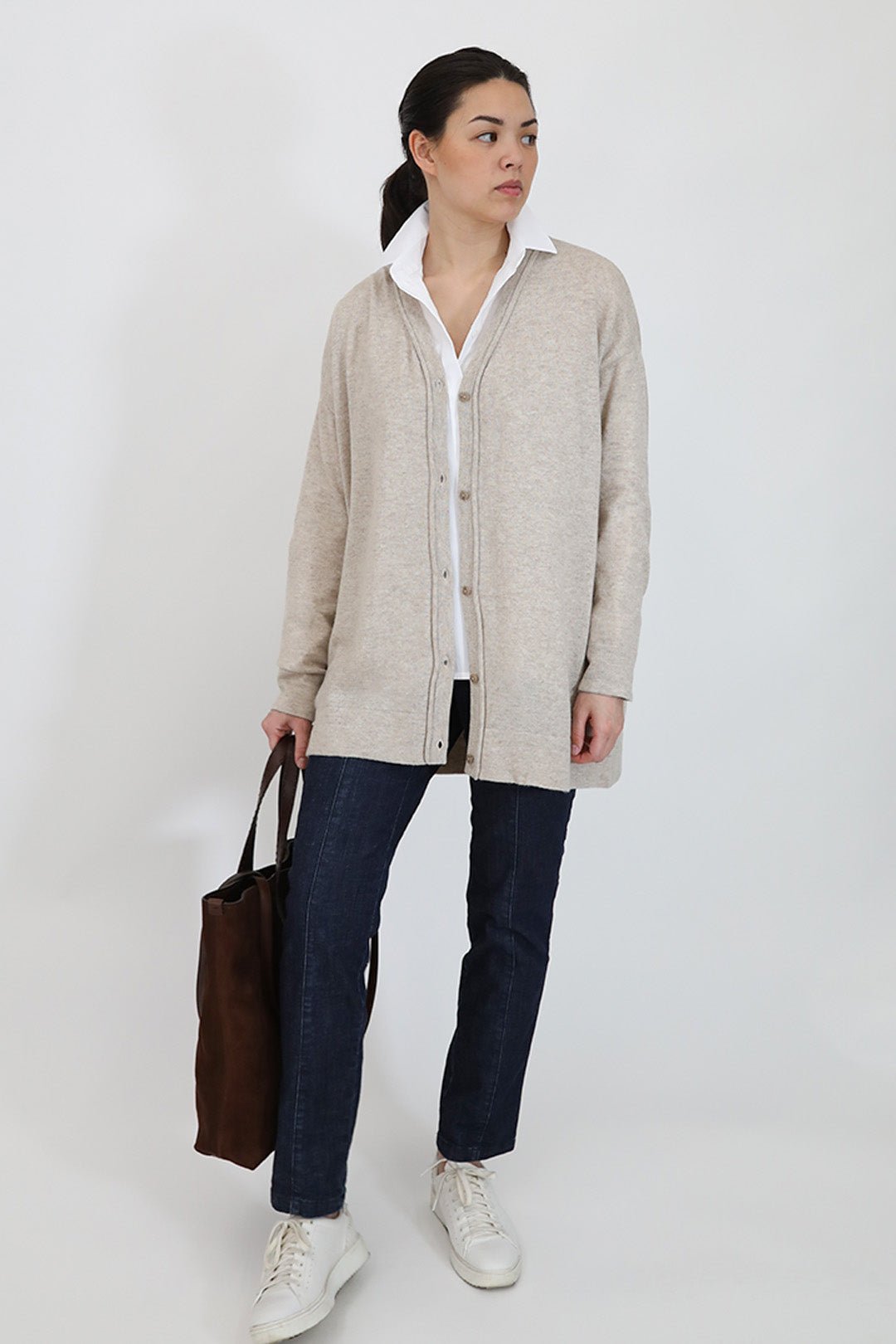 NELS BOYFRIEND CARDIGAN IN CASHMERE BLEND - Jarbo