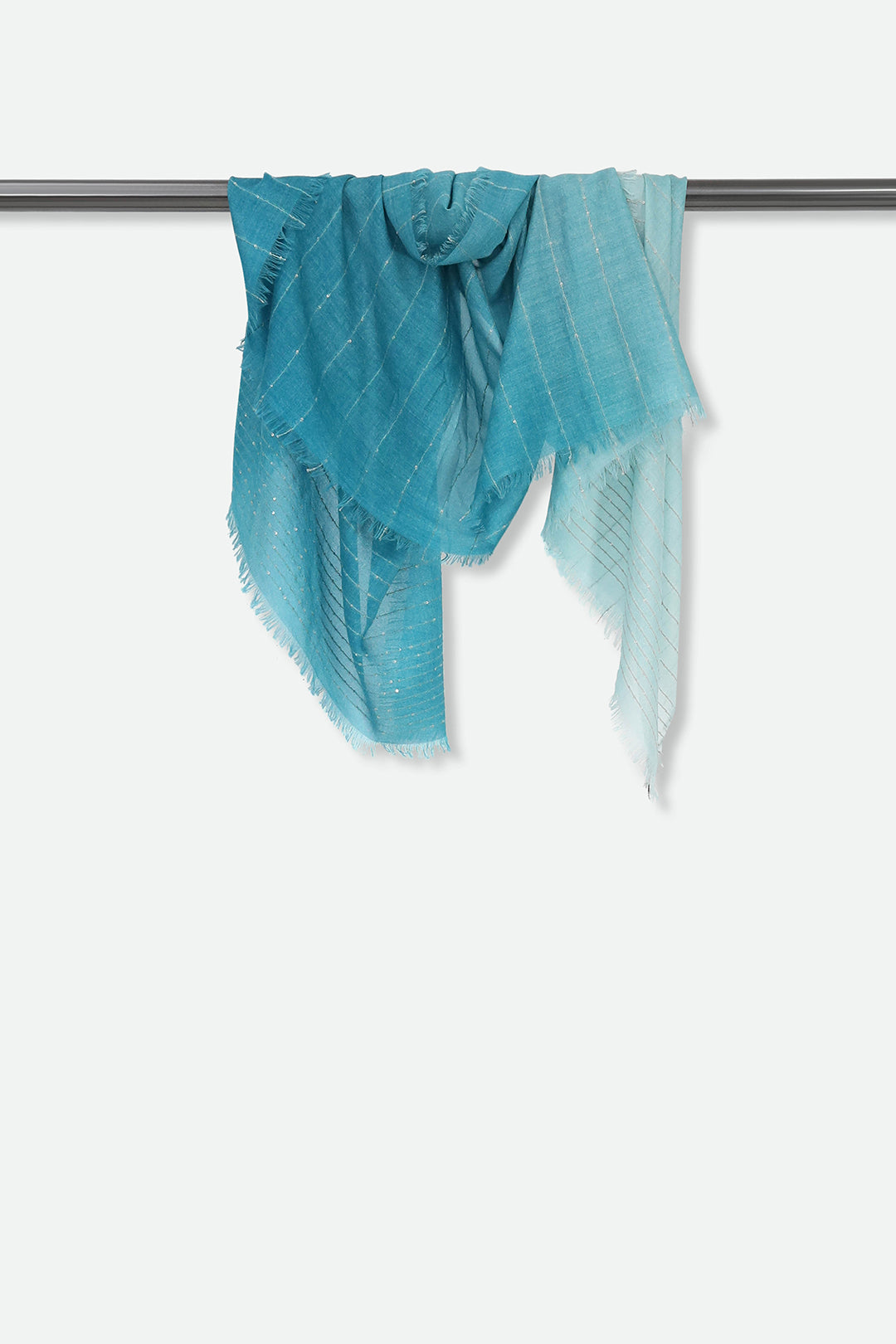 EMBELLISHED TEAL ITALIAN CASHMERE SCARF