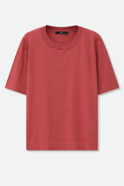 NICO TENNIS ELBOW SLEEVE CREW IN FINE GAUGE ITALIAN SILK COTTON