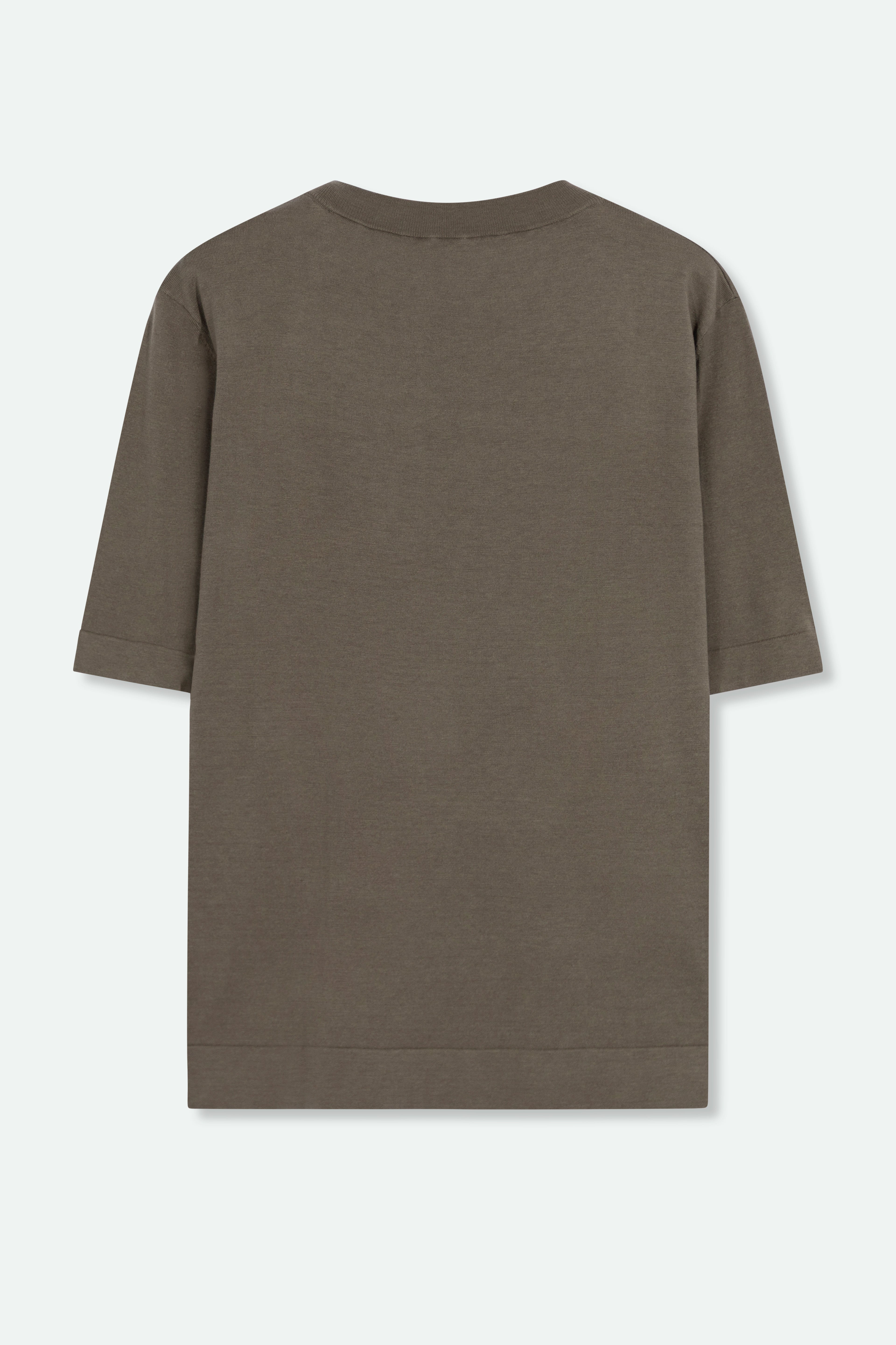 NICO TENNIS ELBOW SLEEVE CREW IN FINE GAUGE ITALIAN SILK COTTON - Jarbo