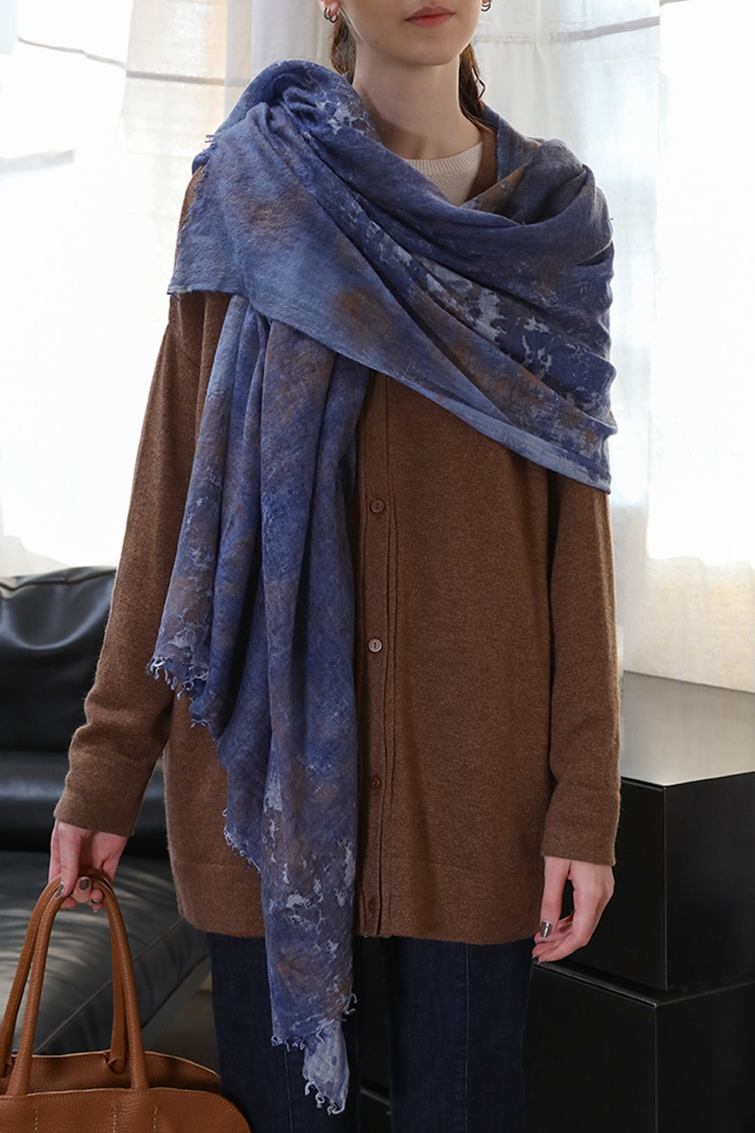 NORDIC SHORE SCARF IN HAND DYED CASHMERE - Jarbo