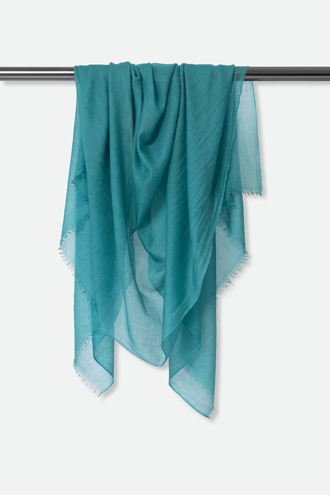 OCEAN BLUE LIGHTWEIGHT SCARF IN HAND DYED CASHMERE - Jarbo
