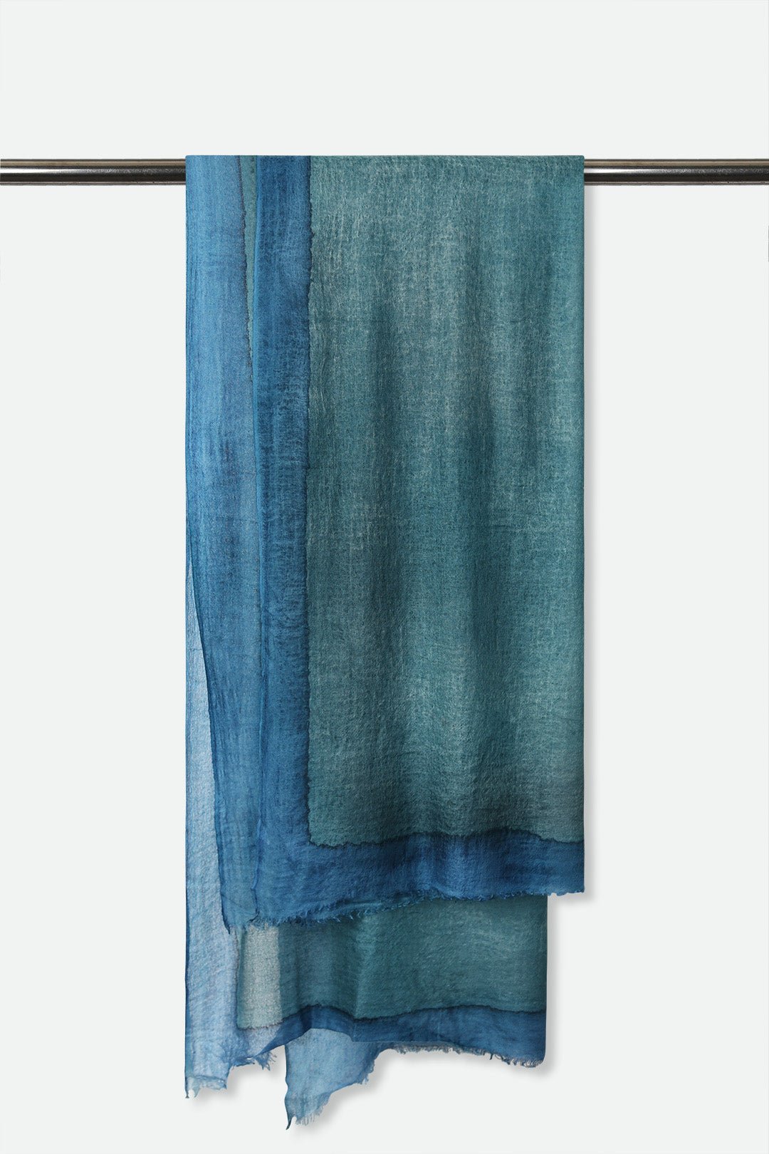 OCEANA BLUE SCARF IN HAND DYED CASHMERE - Jarbo