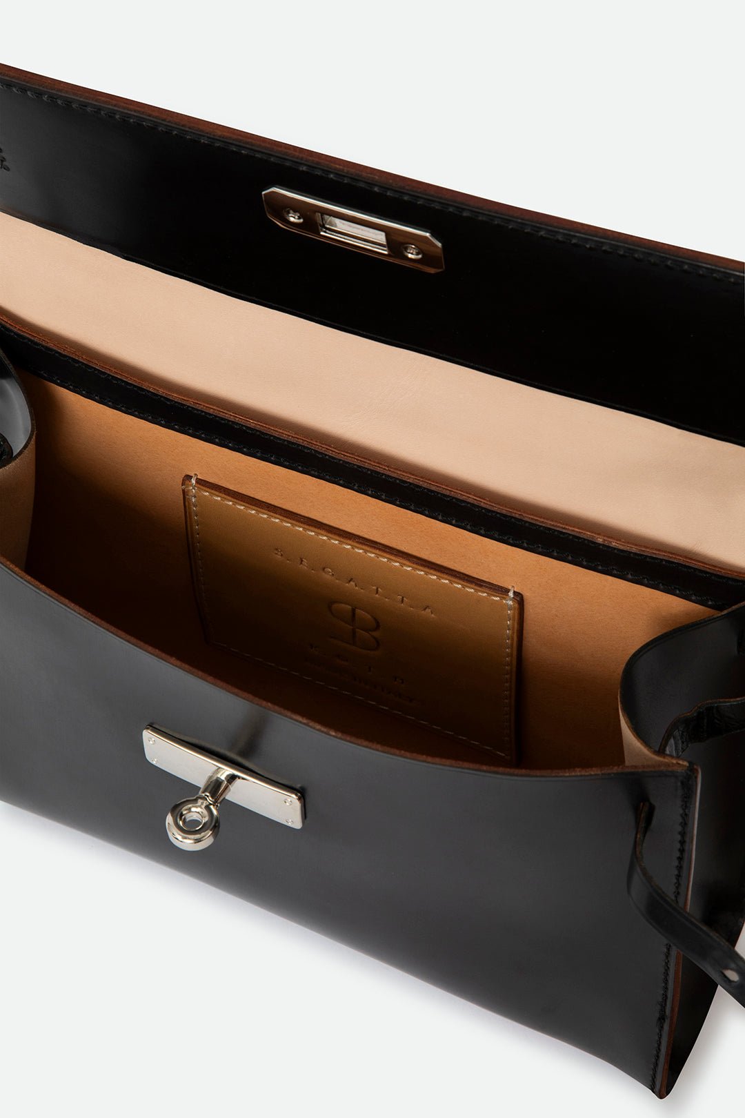 O'HARA HANDBAG IN CORDOVAN LEATHER BLACK - Jarbo