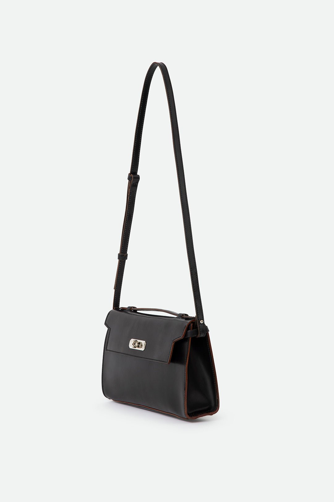 O'HARA HANDBAG IN CORDOVAN LEATHER BLACK - Jarbo