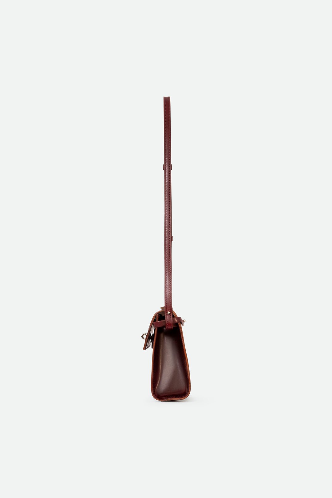O'HARA HANDBAG IN CORDOVAN LEATHER BURGUNDY - Jarbo