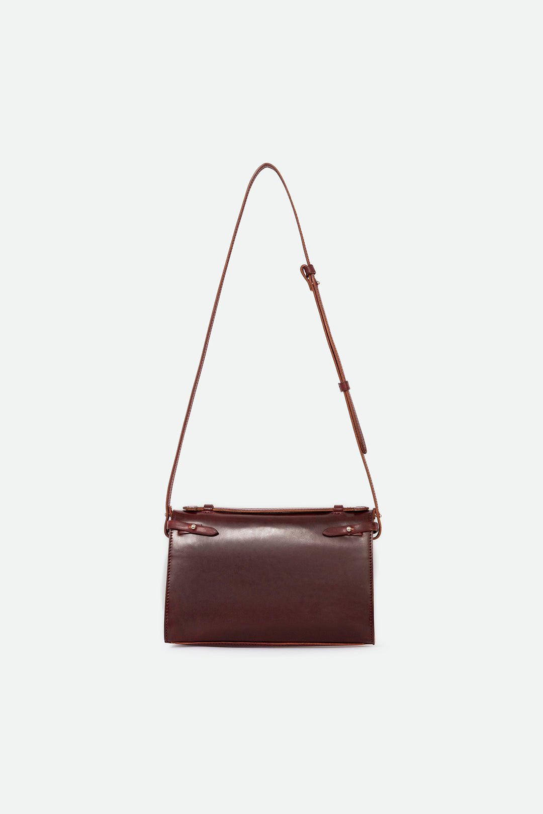O'HARA HANDBAG IN CORDOVAN LEATHER BURGUNDY - Jarbo