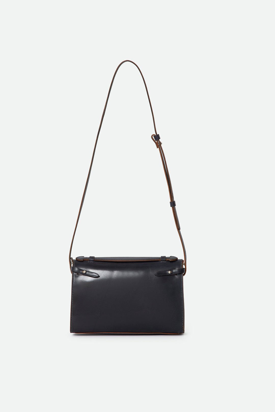 O'HARA HANDBAG IN CORDOVAN LEATHER NAVY - Jarbo