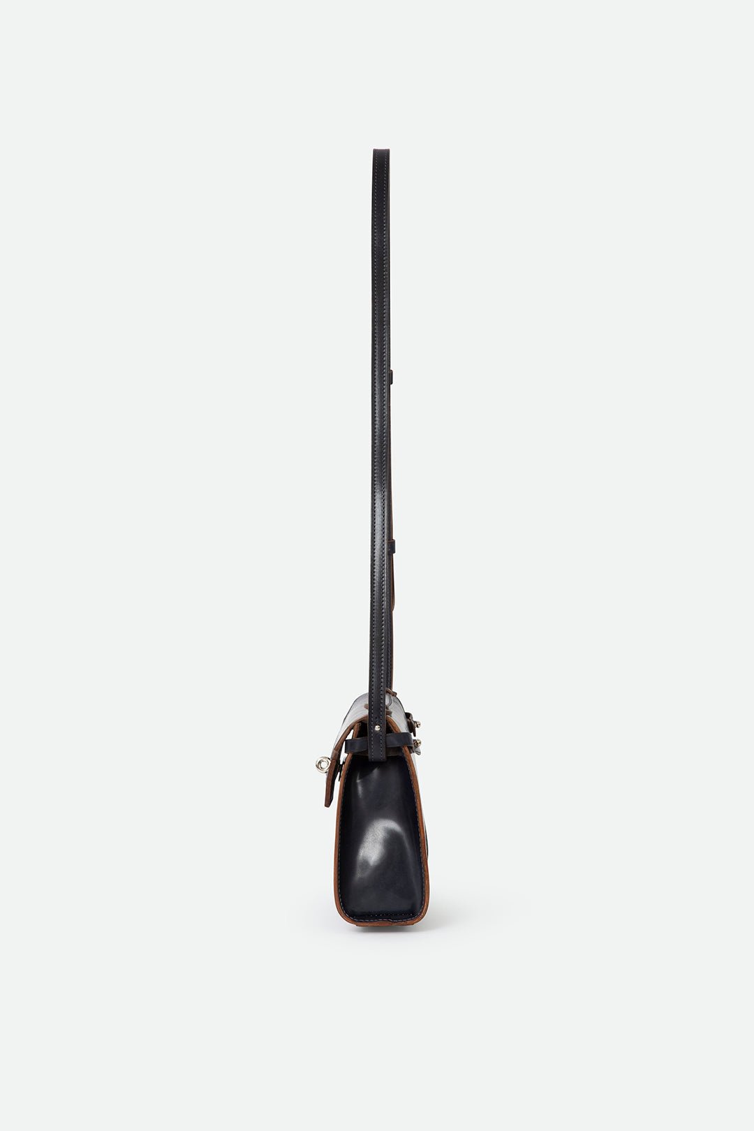O'HARA HANDBAG IN CORDOVAN LEATHER NAVY - Jarbo