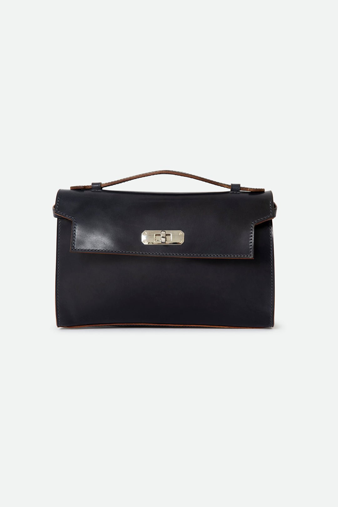 O'HARA HANDBAG IN CORDOVAN LEATHER NAVY - Jarbo