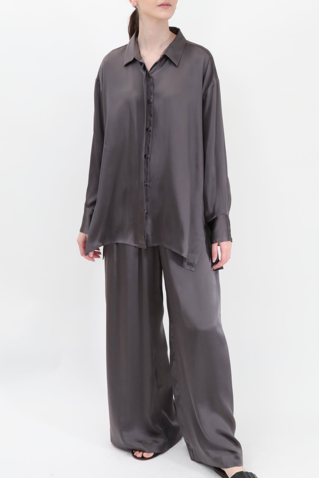 PALMETTO PANT IN GARMENT DYED SILK CHARMEUSE - Jarbo