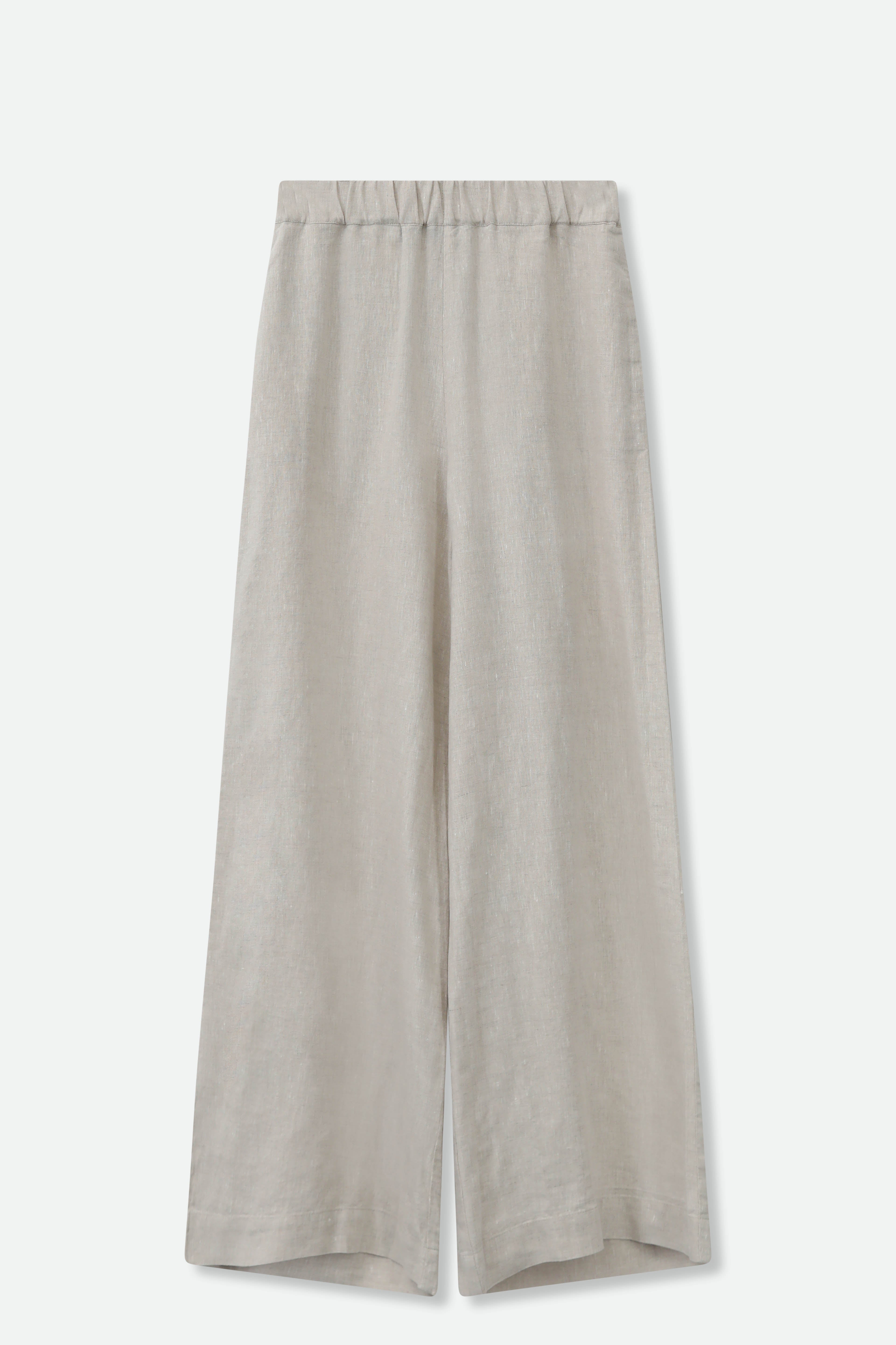 PALMETTO WIDE LEG PULL ON PANT IN ITALIAN LINEN - Jarbo