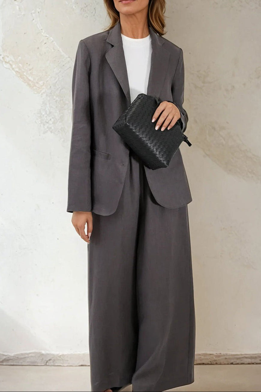 PALMETTO WIDE LEG PULL ON PANT IN ITALIAN LINEN - Jarbo