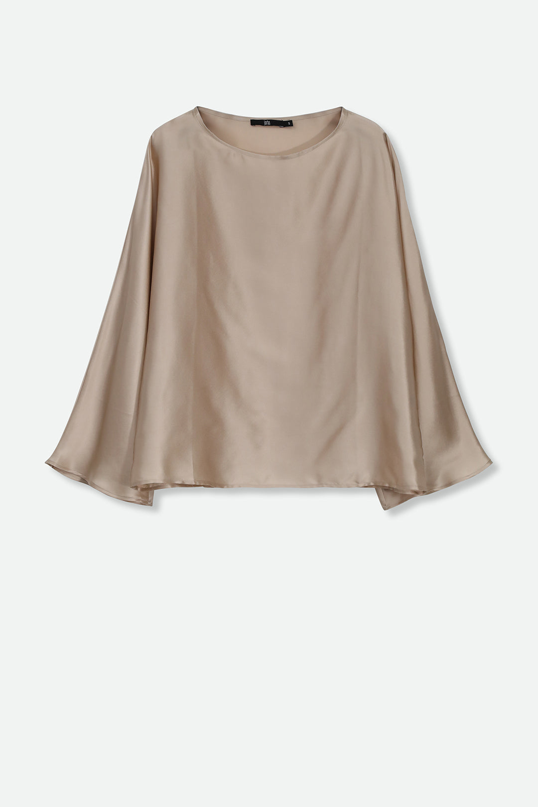 PAOLO CROPPED WIDE ARM BLOUSE IN CHAMPAGNE BEIGE