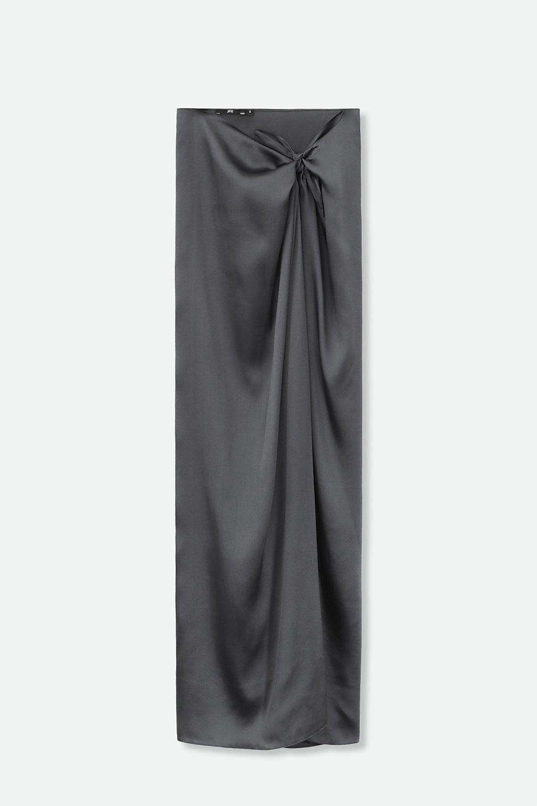 PAREO SKIRT IN CHARMEUSE SILK IN COLOR GUNMETAL - Jarbo