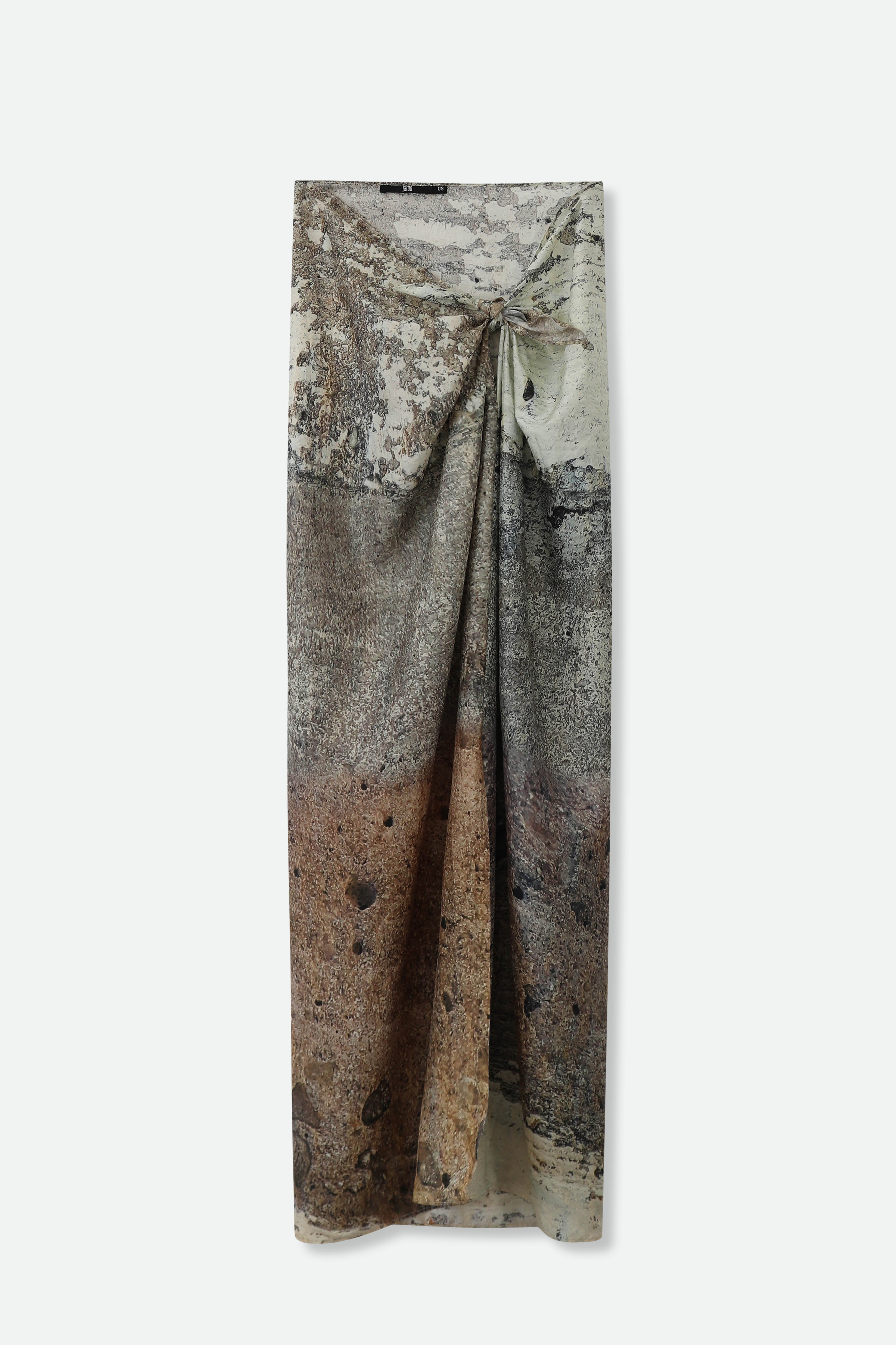 PAREO SKIRT IN HAND - DYED SILK IN CEMENT - Jarbo