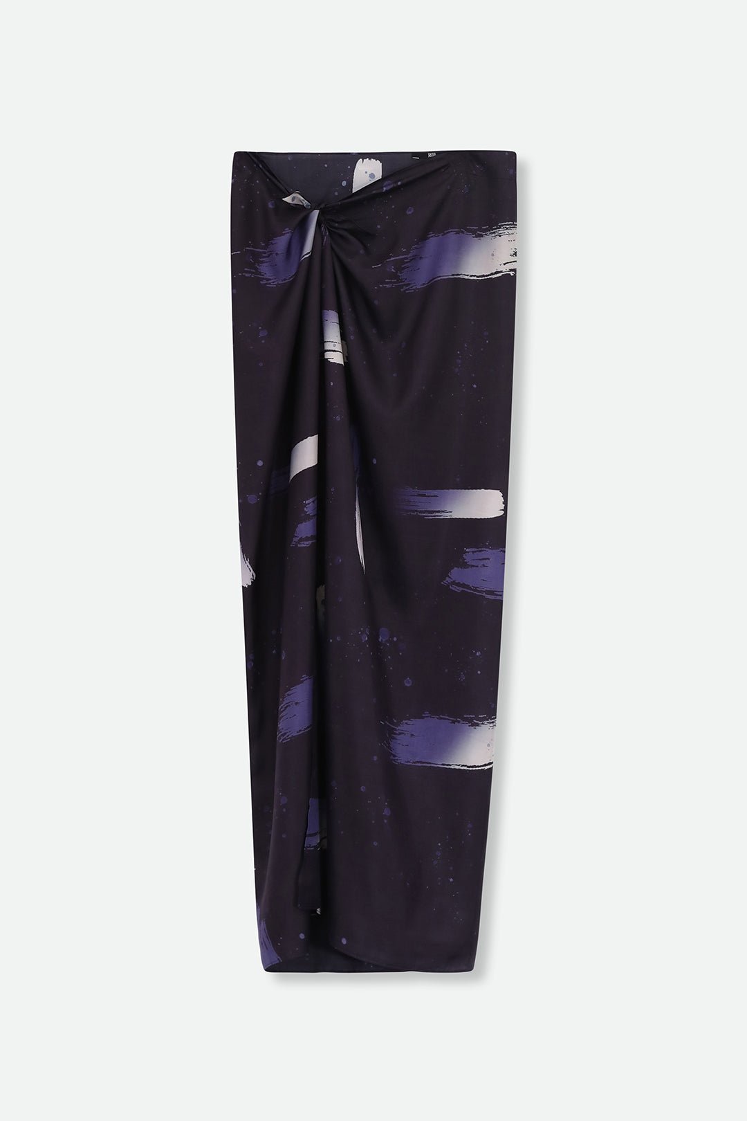 PAREO SKIRT IN HAND - DYED SILK VIOLET BRUSHSTROKE - Jarbo