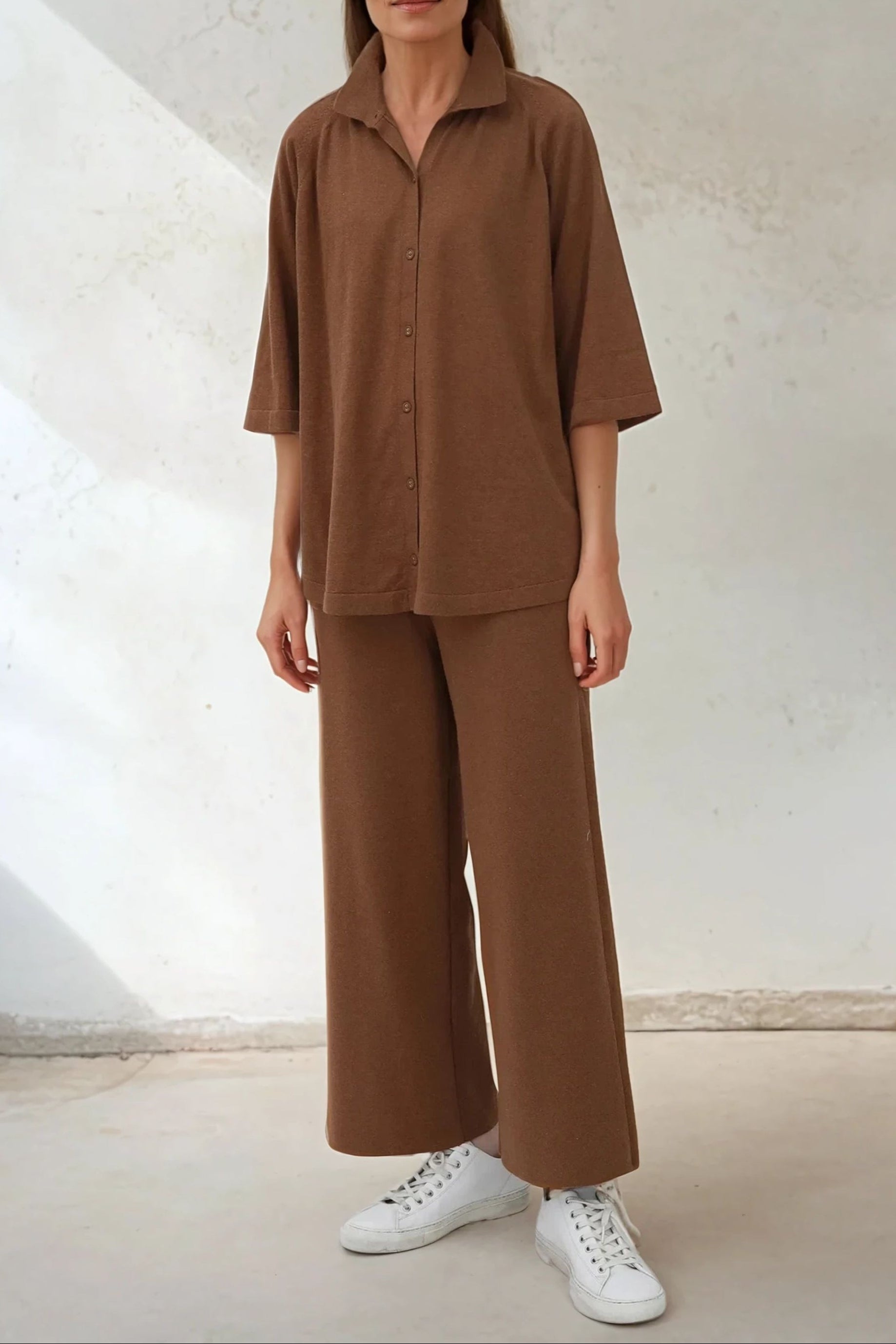 PAYTON WIDE LEG CROP PANT IN KNIT PIMA COTTON - Jarbo