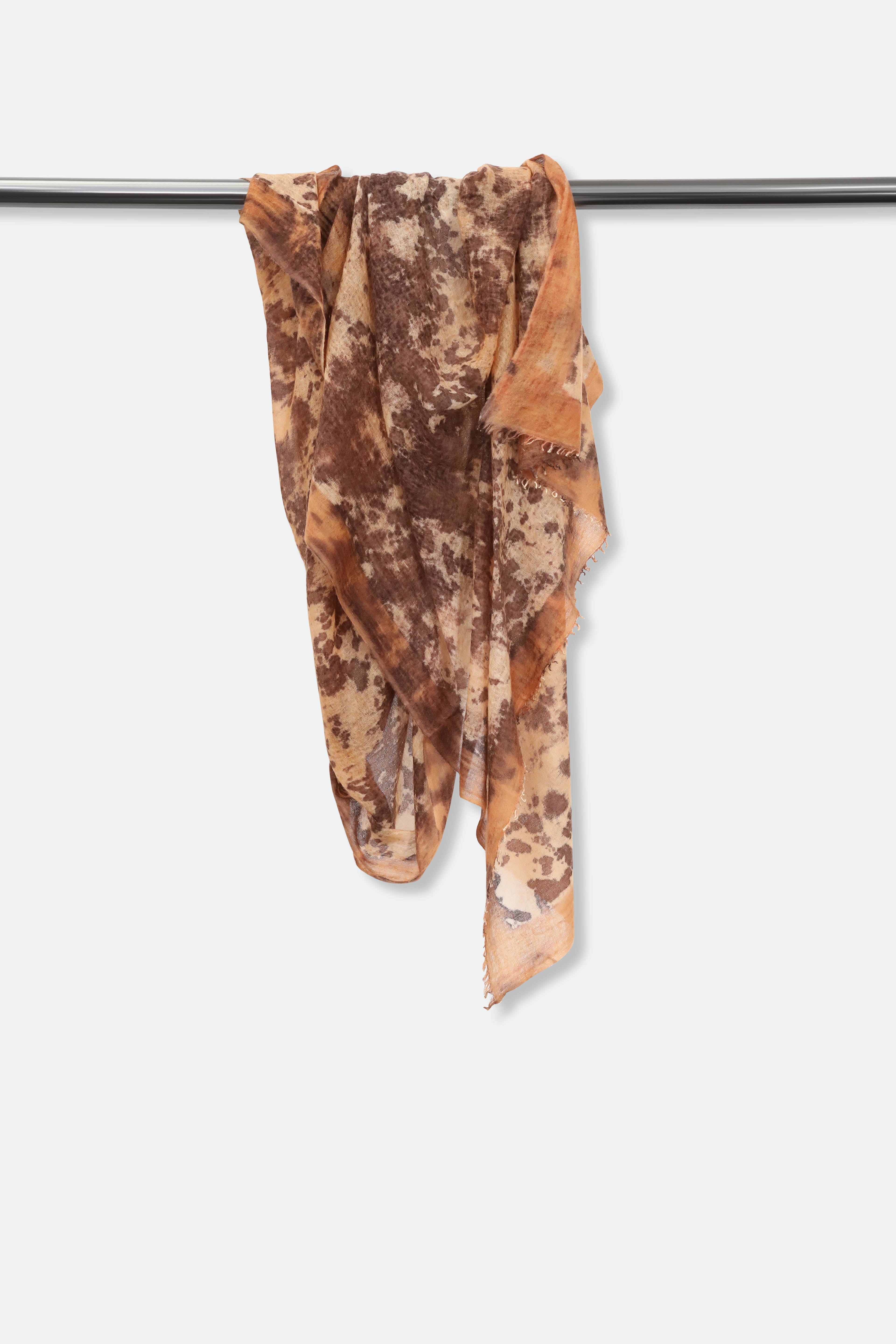 PECAN & HAZELNUT SCARF IN HAND DYED CASHMERE - Jarbo