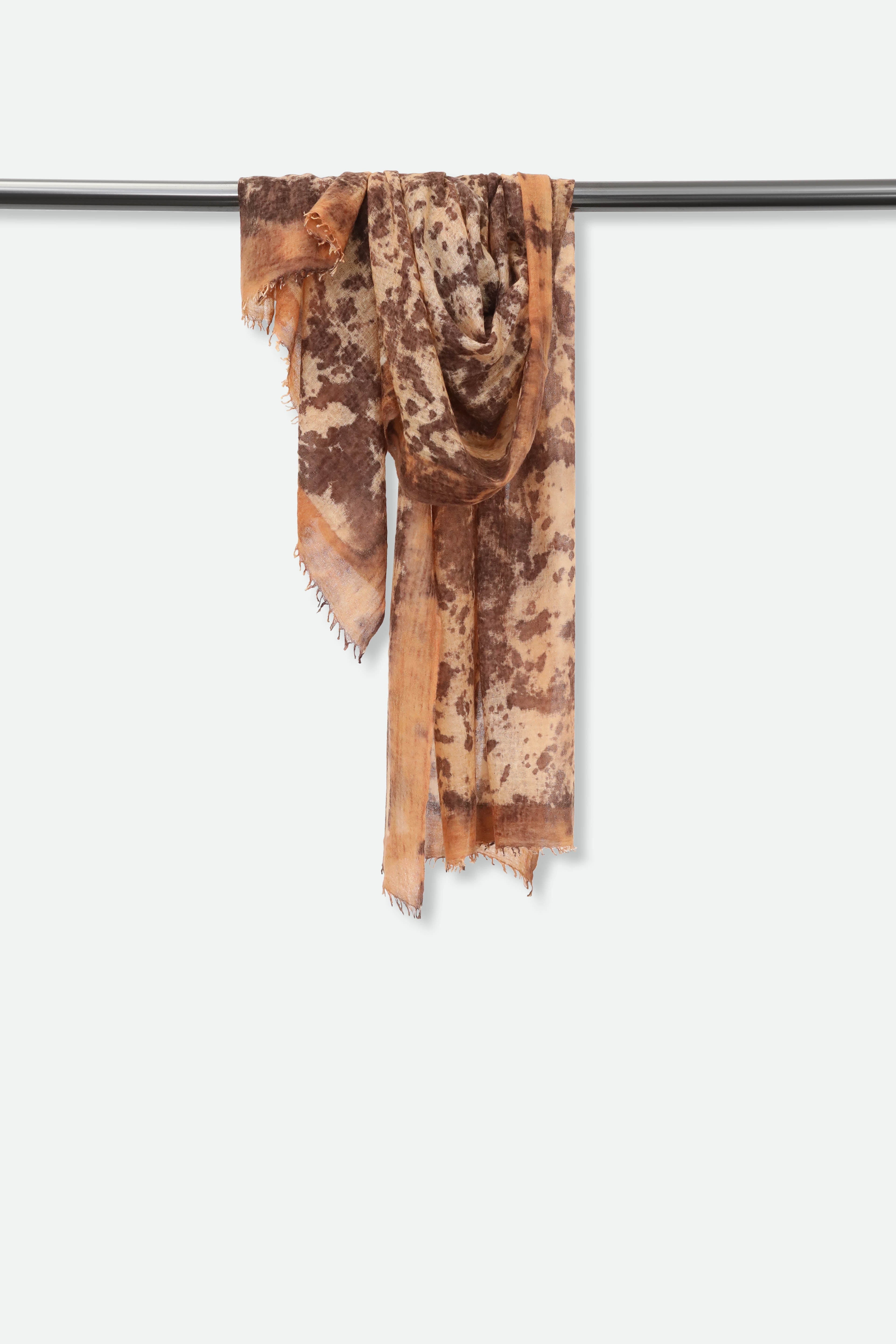 PECAN & HAZELNUT SCARF IN HAND DYED CASHMERE - Jarbo