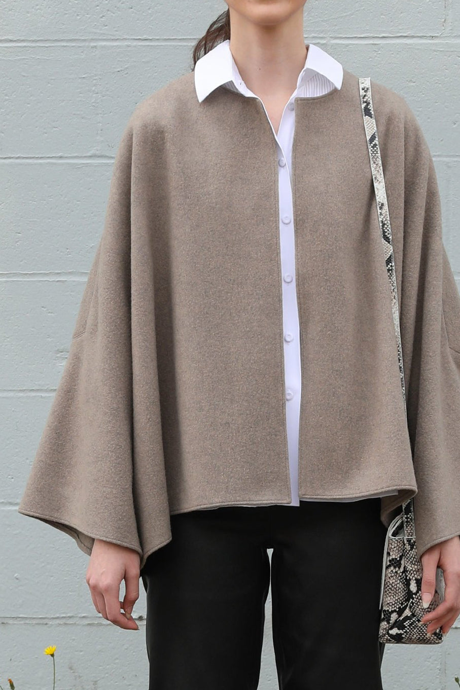 PELLERYN JACKET IN ITALIAN WOOL IN TAUPE - Jarbo